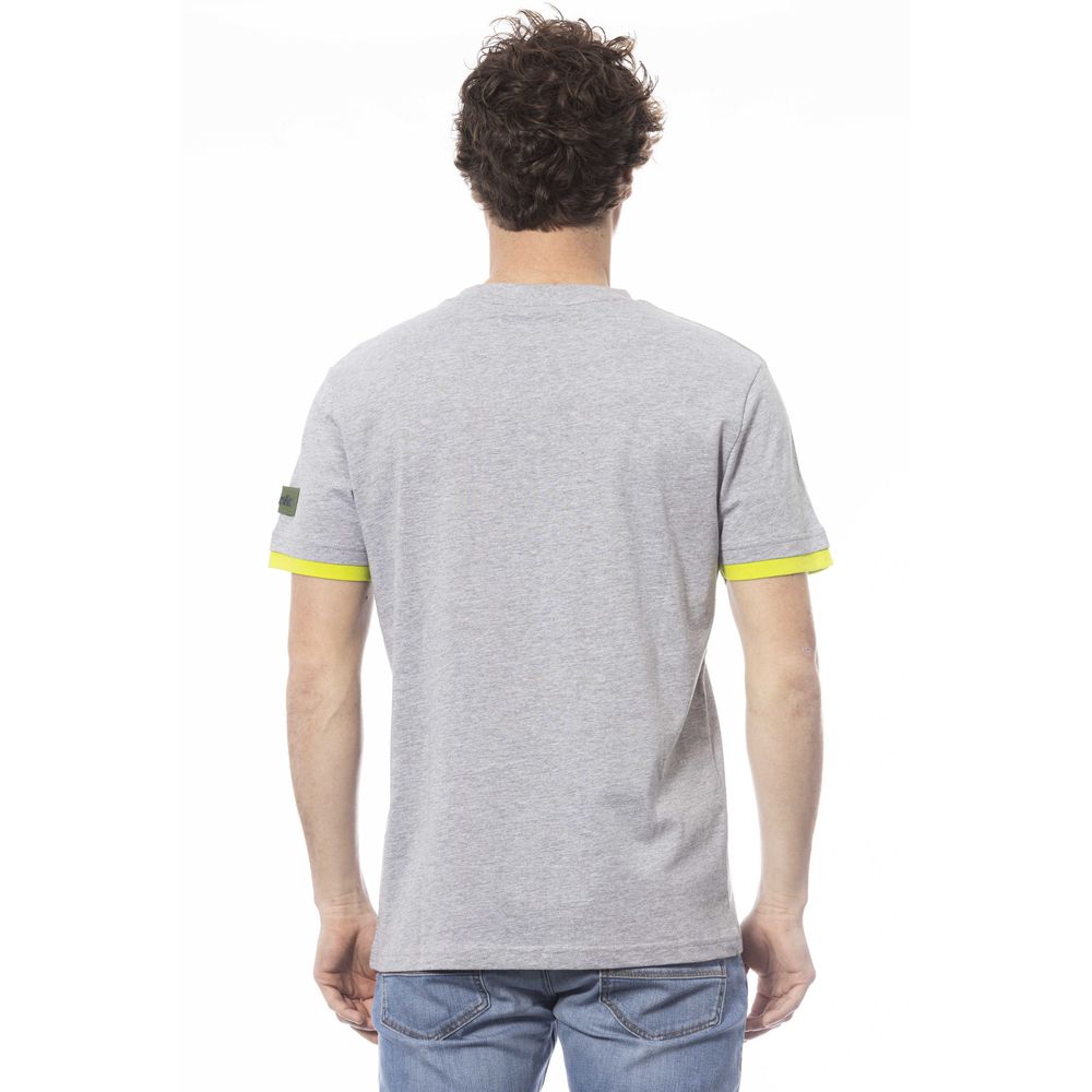 Gray Cotton Men T-Shirt - ventzia