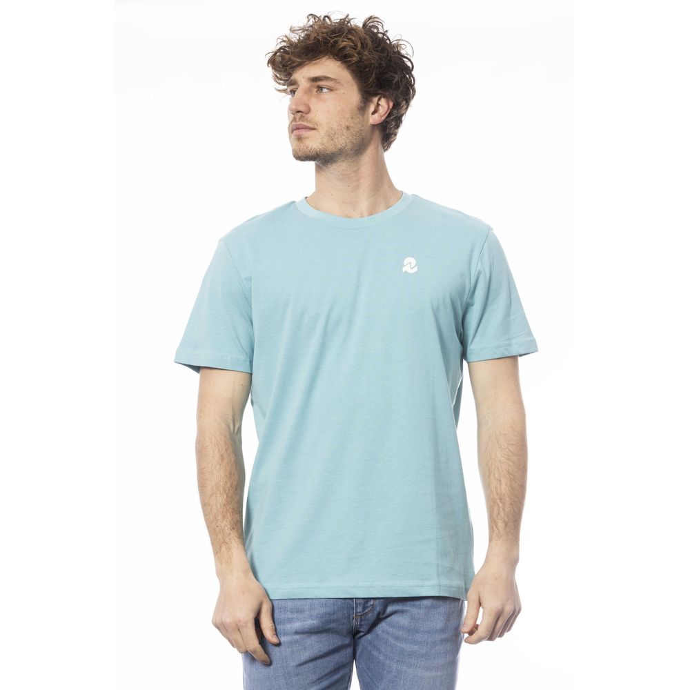 Light Blue Cotton Men T-Shirt - ventzia