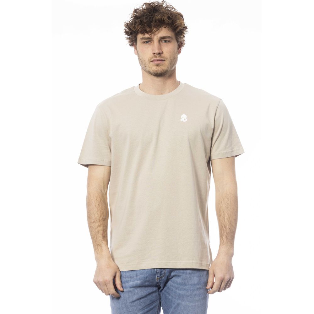 Beige Cotton Men T-Shirt - ventzia