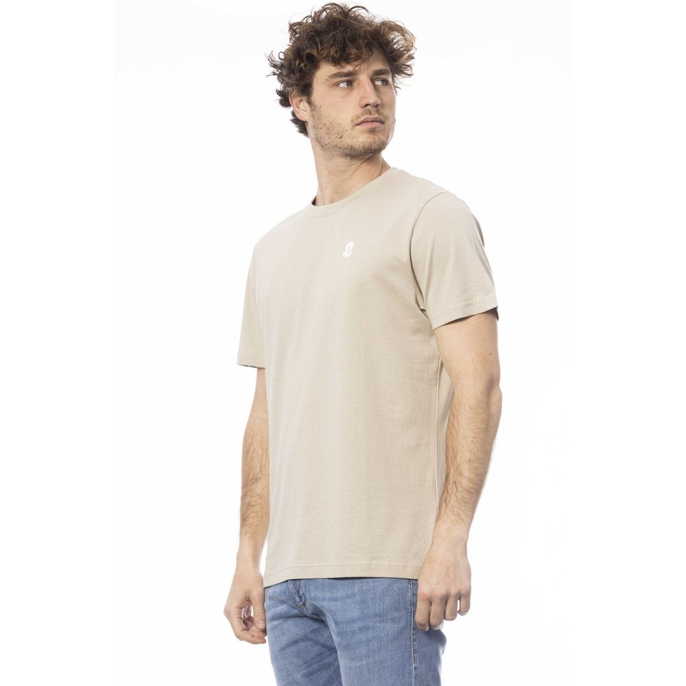 Beige Cotton Men T-Shirt - ventzia