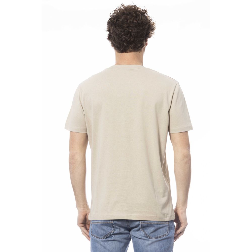 Beige Cotton Men T-Shirt - ventzia