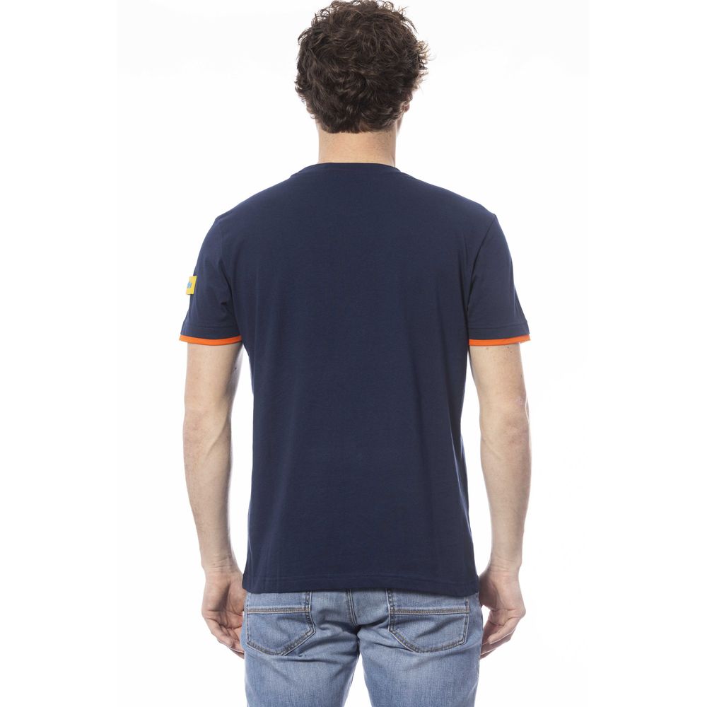 Blue Cotton Men T-Shirt - ventzia