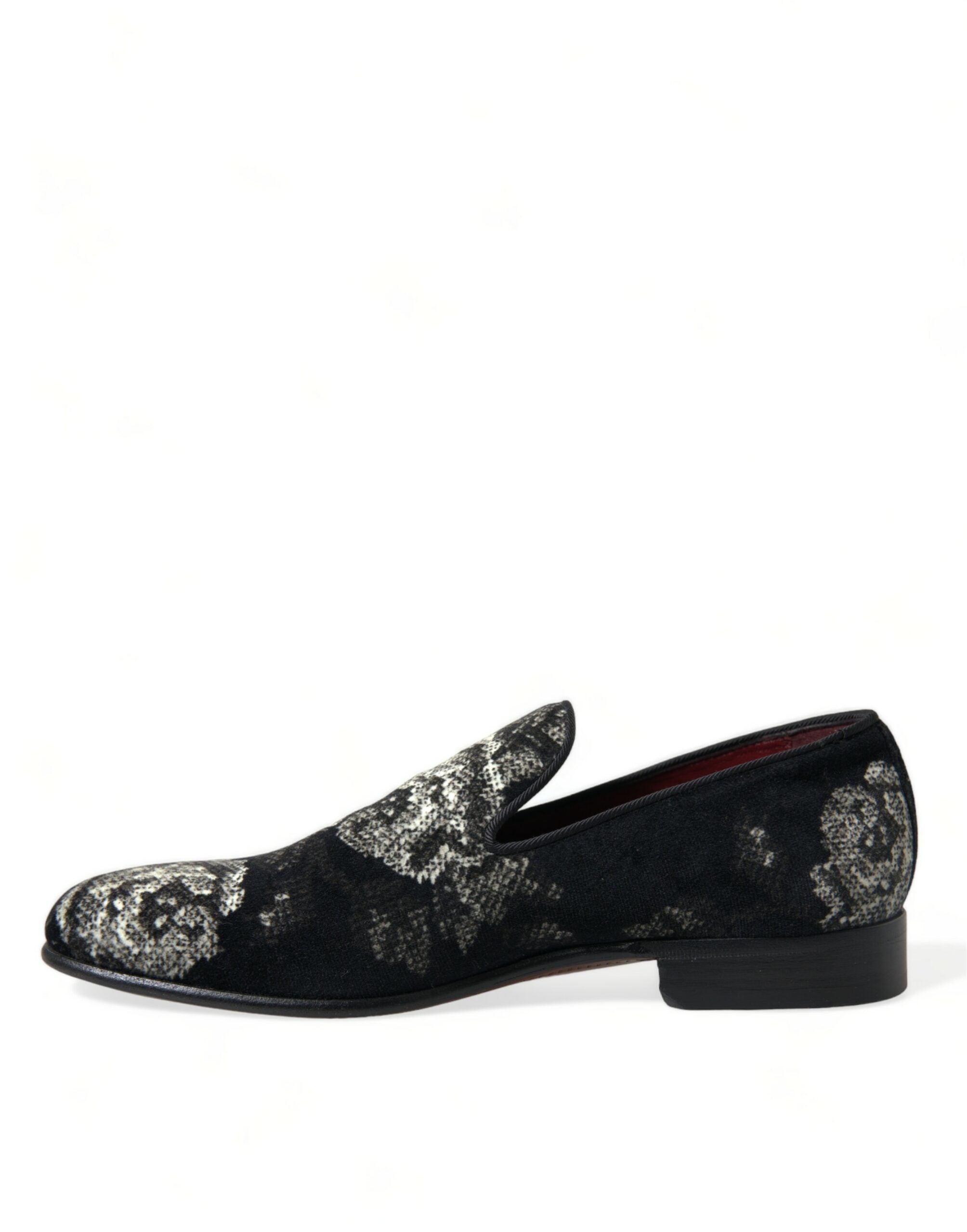 Black Floral Slippers Men Loafers Dress Shoes - ventzia