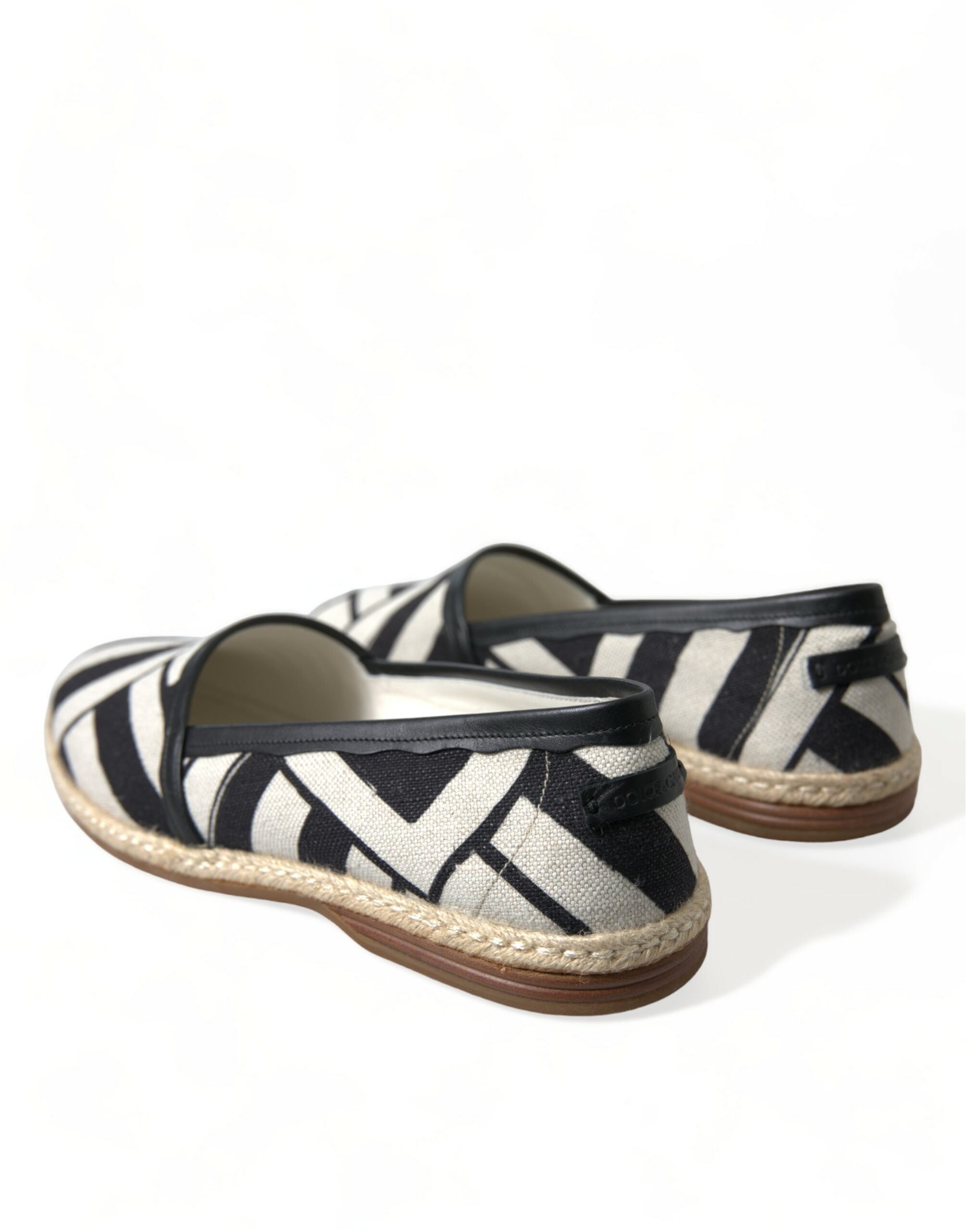 Beige Black Striped Canvas Espadrilles MONDELLO Shoes - ventzia
