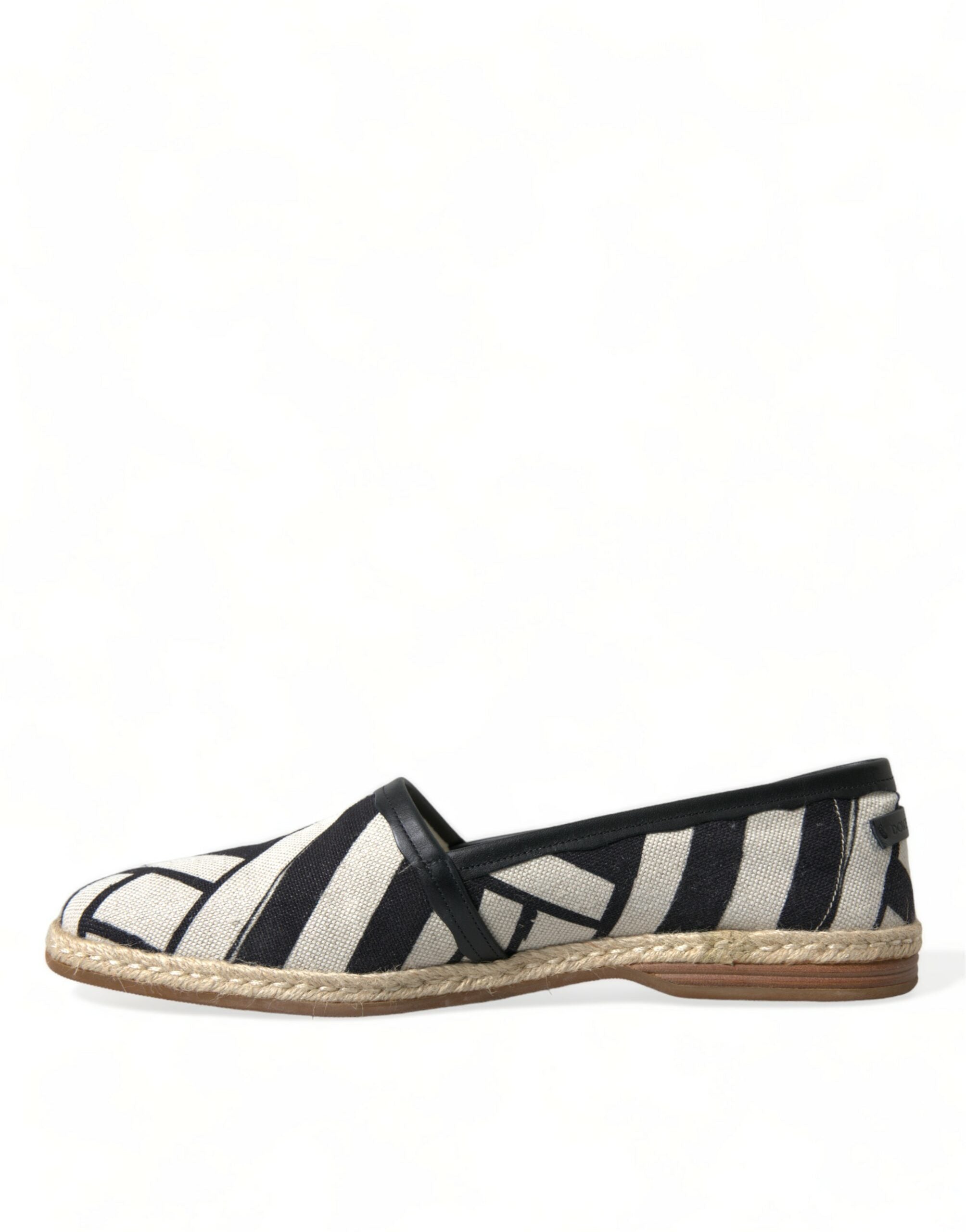 Beige Black Striped Canvas Espadrilles MONDELLO Shoes - ventzia