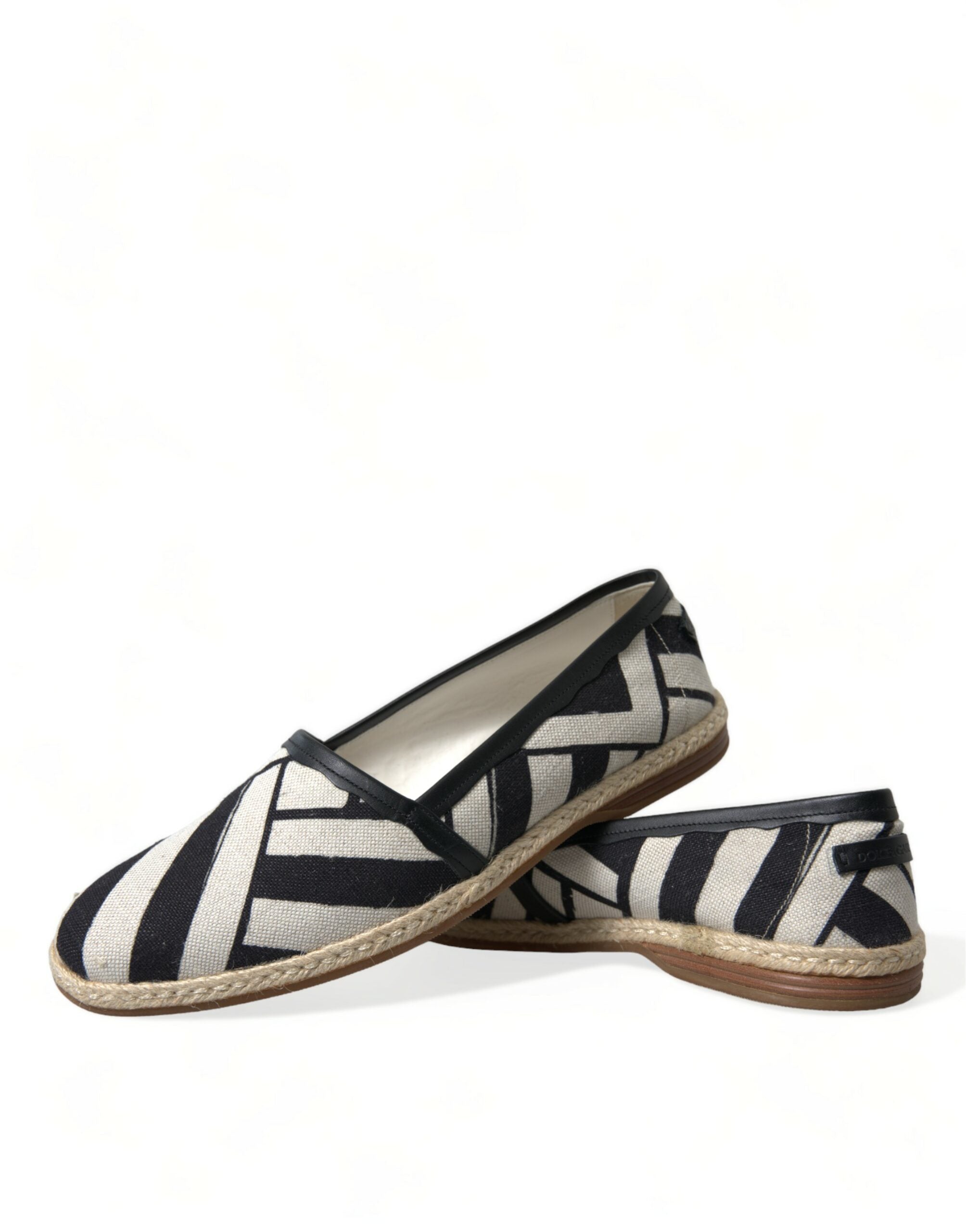Beige Black Striped Canvas Espadrilles MONDELLO Shoes - ventzia