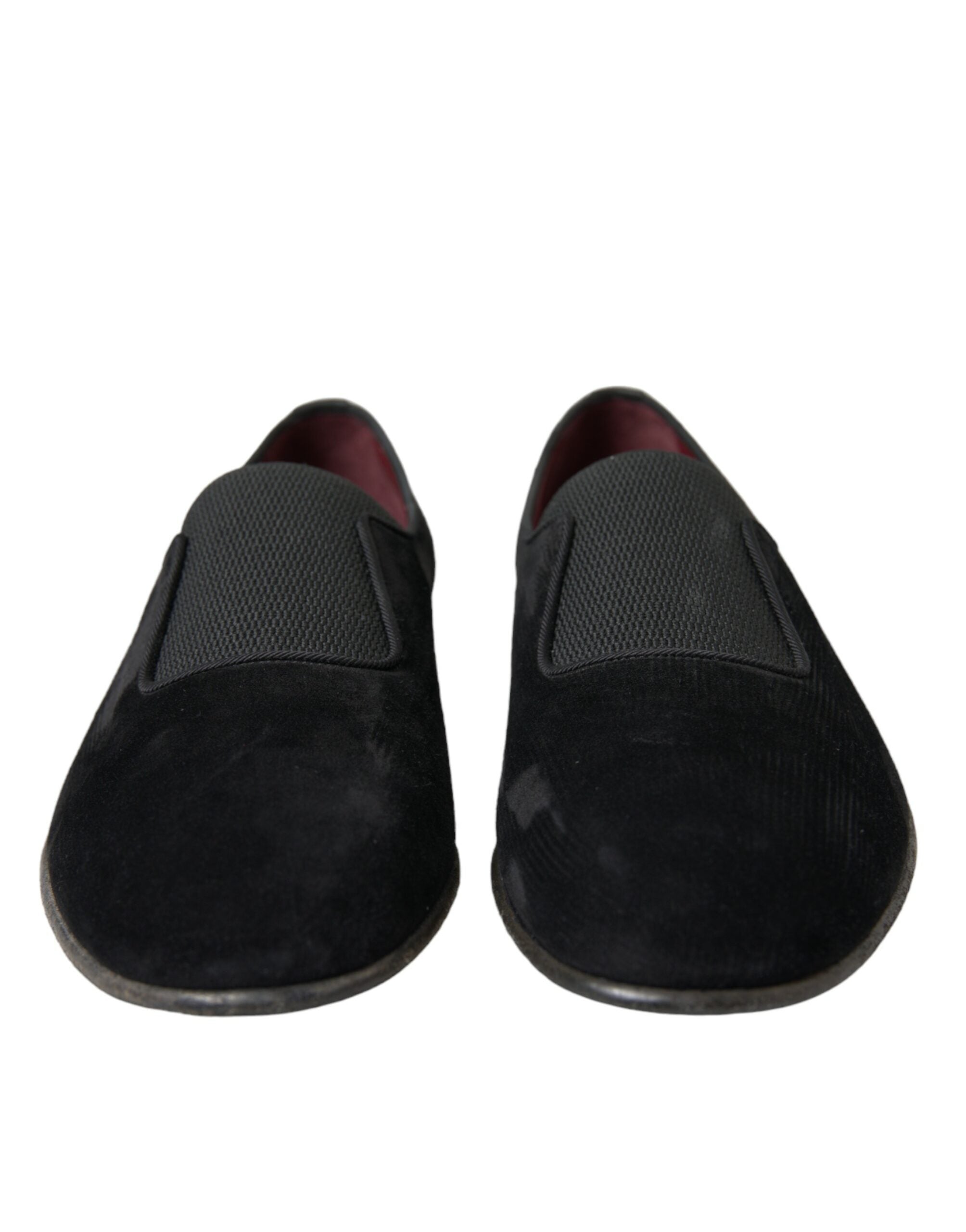 Black RUNWAY Velour AMALFI Loafers Shoes - ventzia