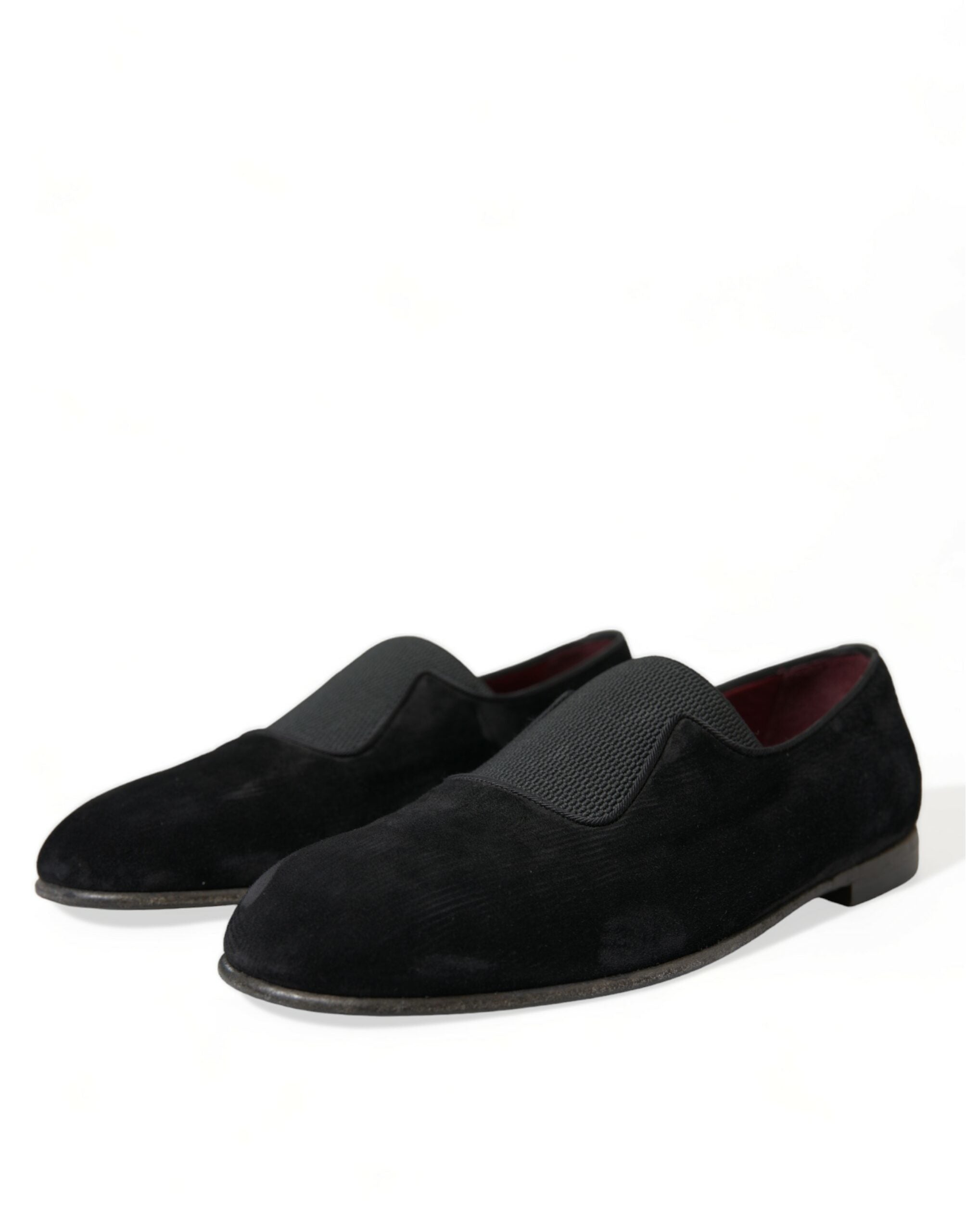 Black RUNWAY Velour AMALFI Loafers Shoes - ventzia