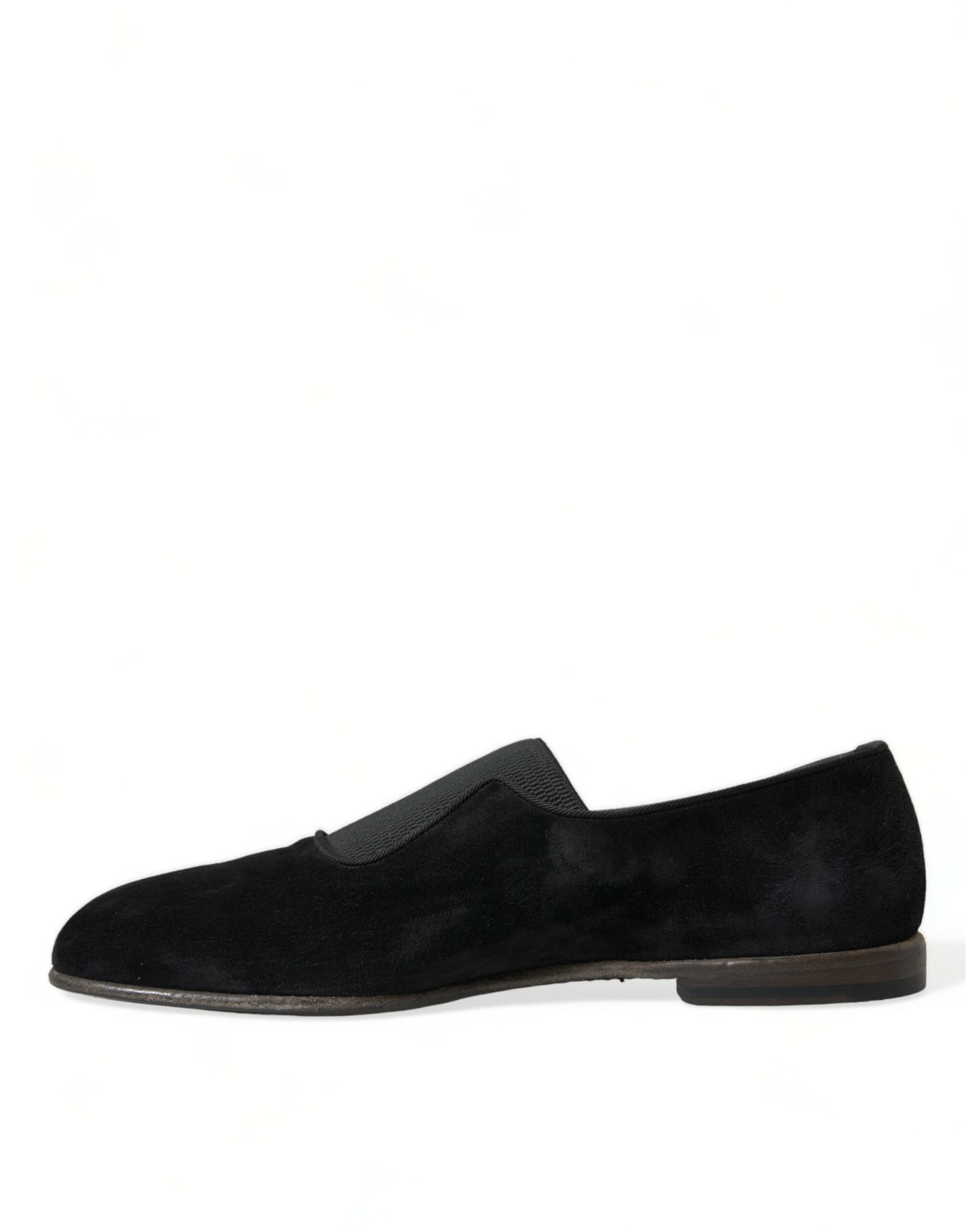 Black RUNWAY Velour AMALFI Loafers Shoes - ventzia