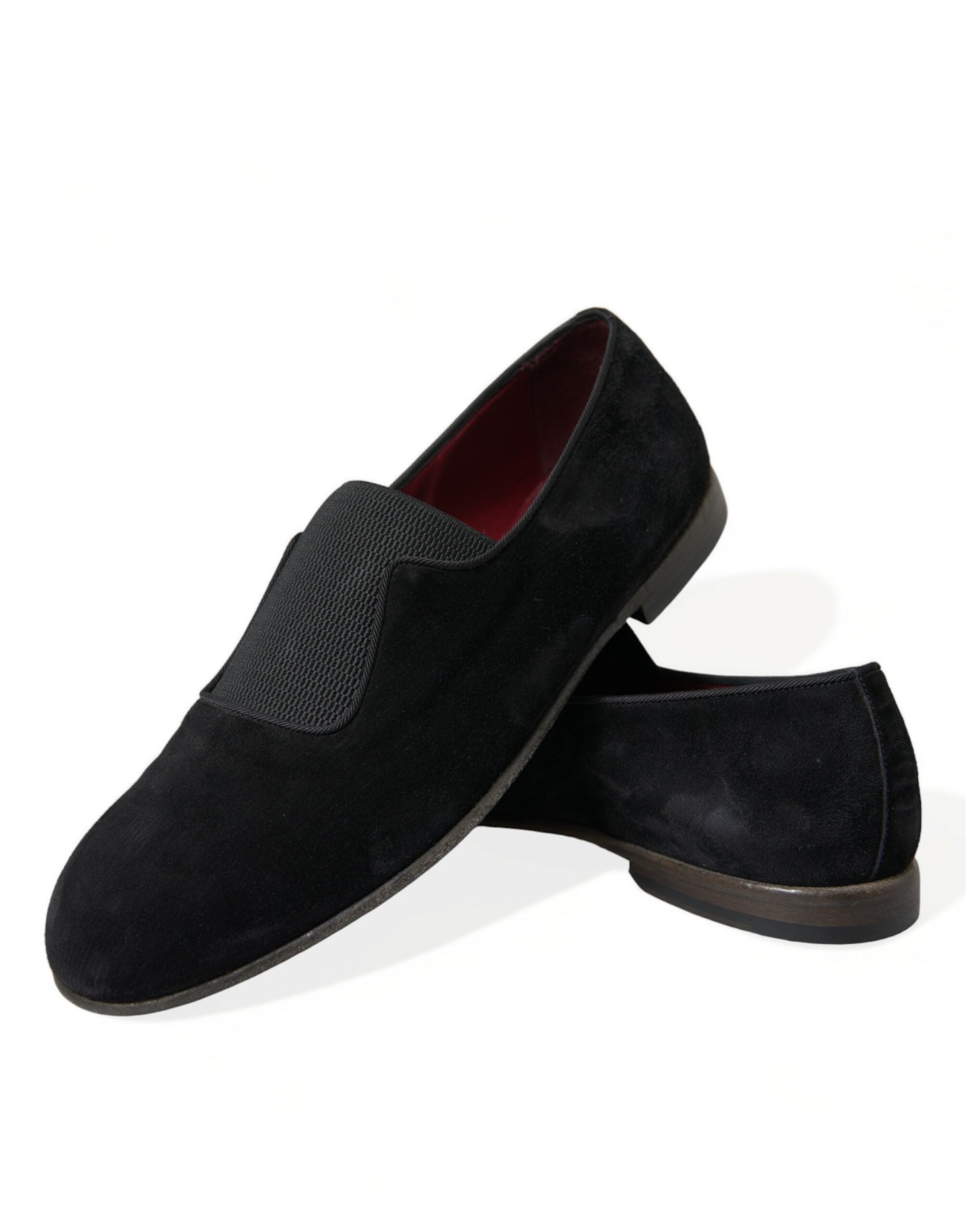 Black RUNWAY Velour AMALFI Loafers Shoes - ventzia