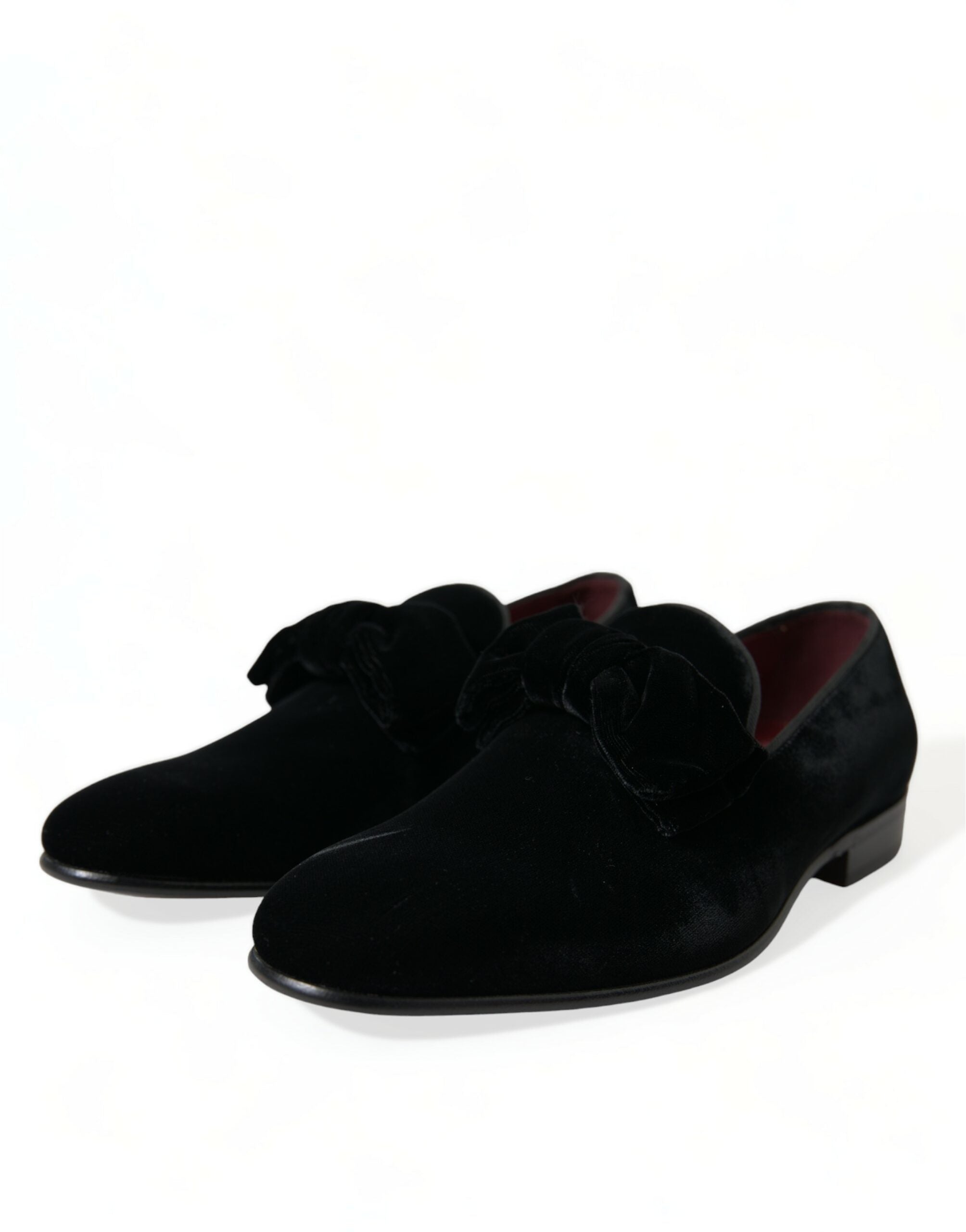 Black Velvet Loafers Formal Dress Shoes - ventzia