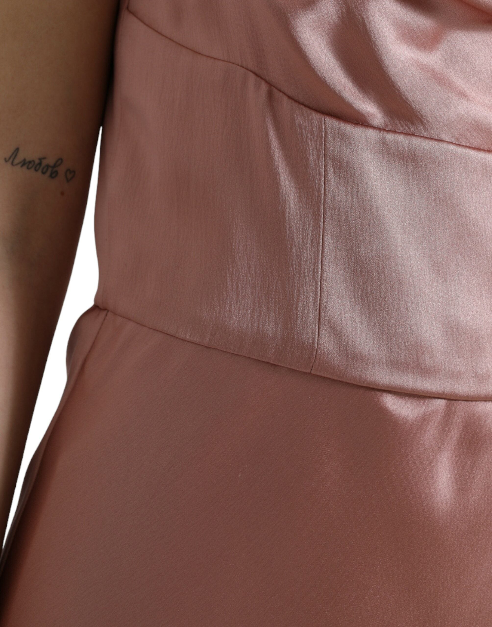 Pink Silk Spaghetti Straps Long Gown Dress - ventzia