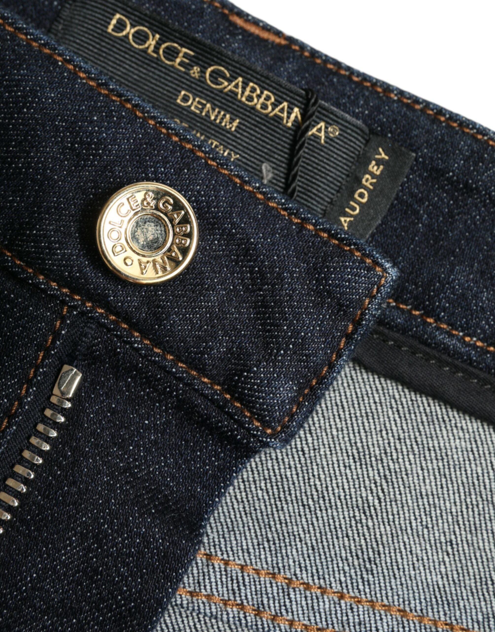Blue Cotton Stretch Denim Skinny Jeans - ventzia