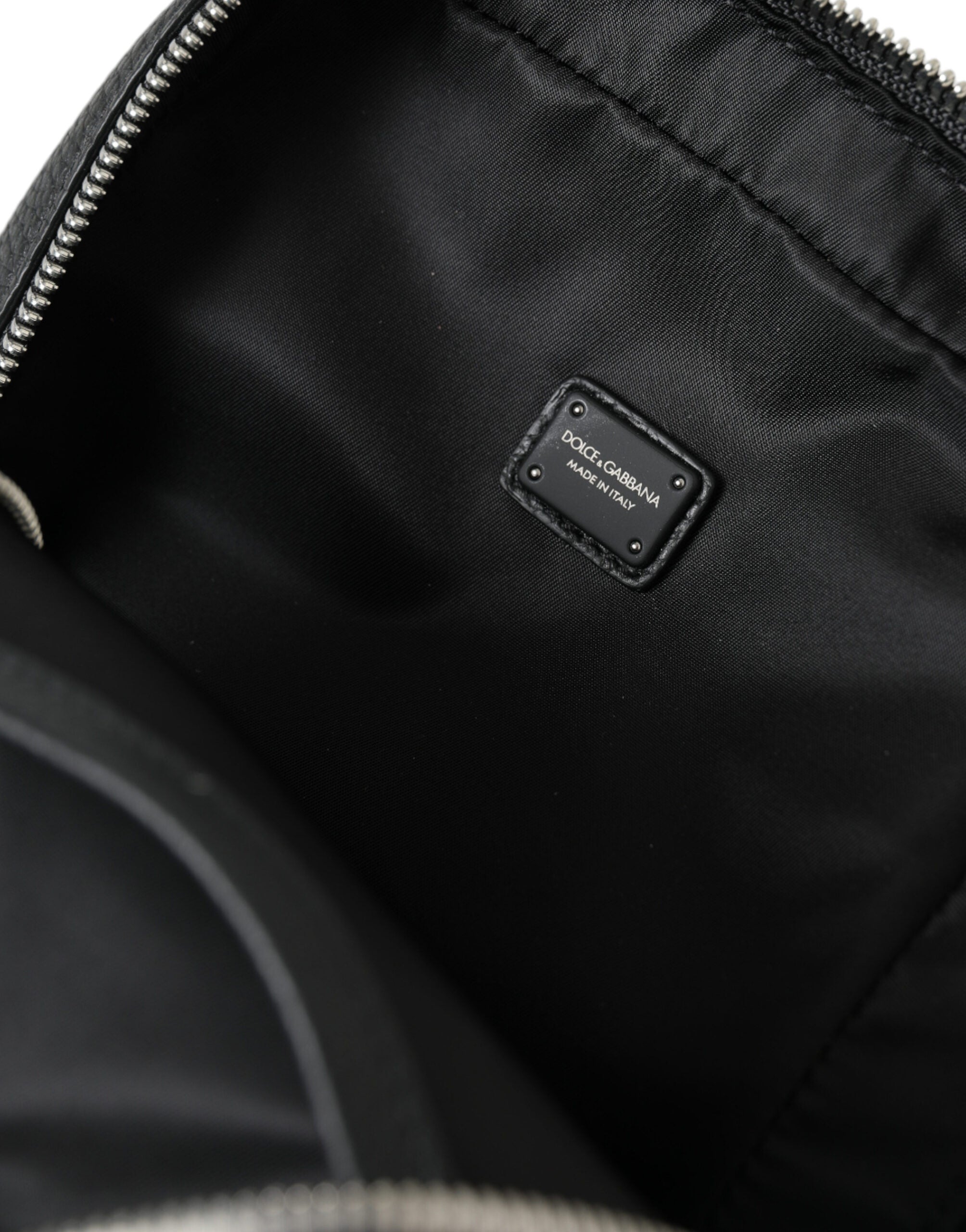 Black Calfskin Leather Logo Palermo Backpack Bag - ventzia