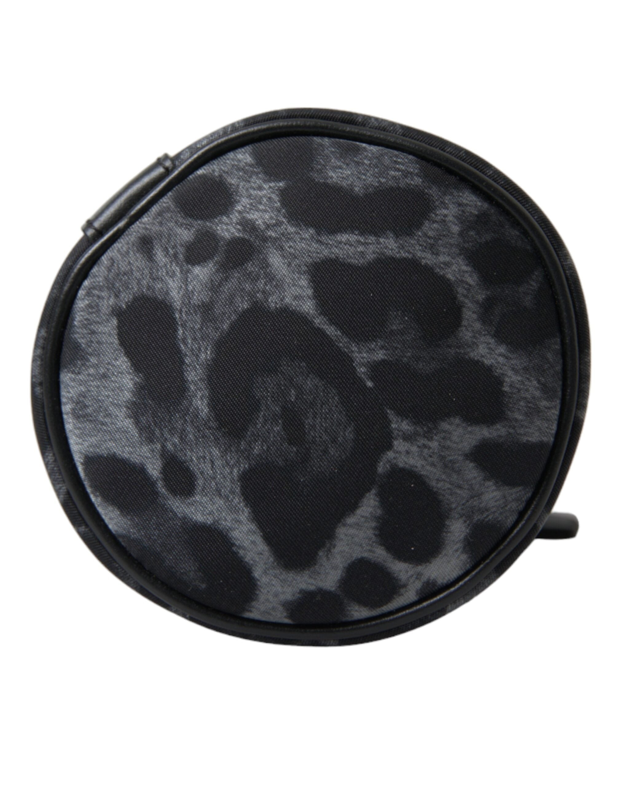 Black Leopard Round Slim Tote Bottle Cage Bag - ventzia