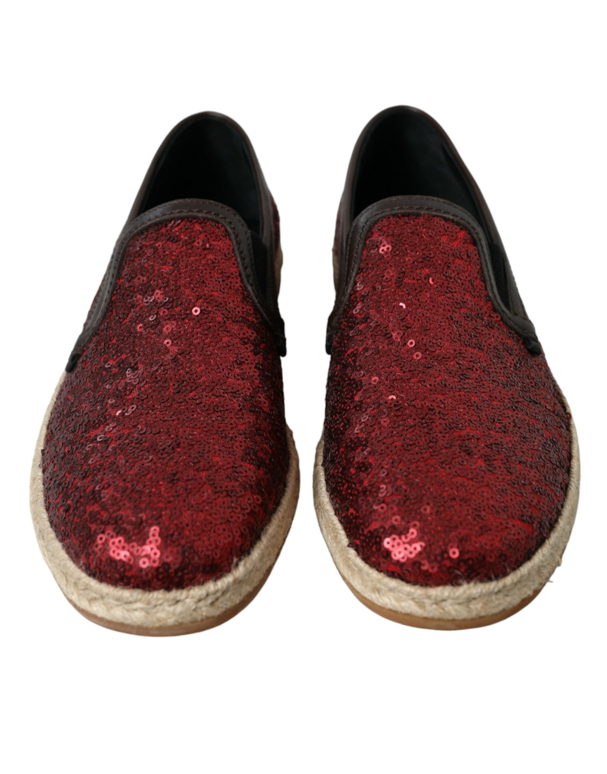 Red Sequined Loafers Slippers Men Shoes - ventzia