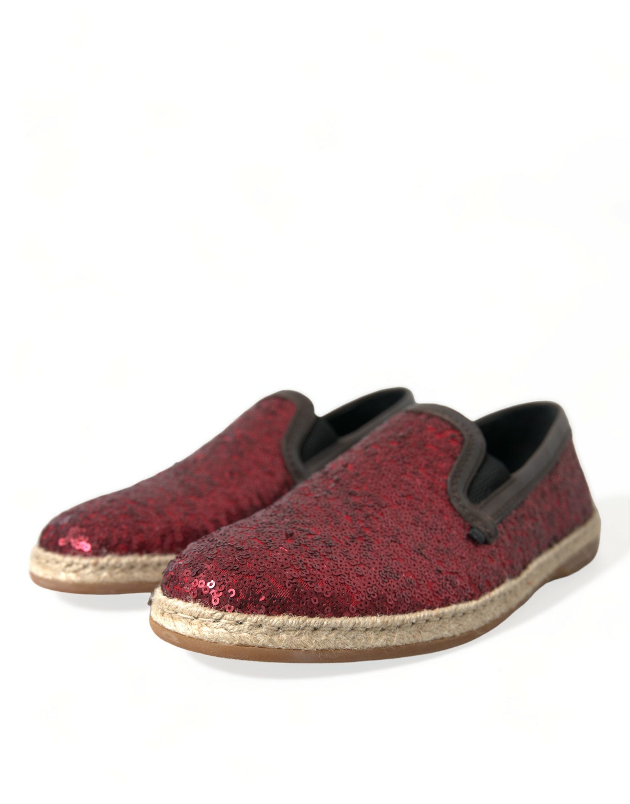 Red Sequined Loafers Slippers Men Shoes - ventzia