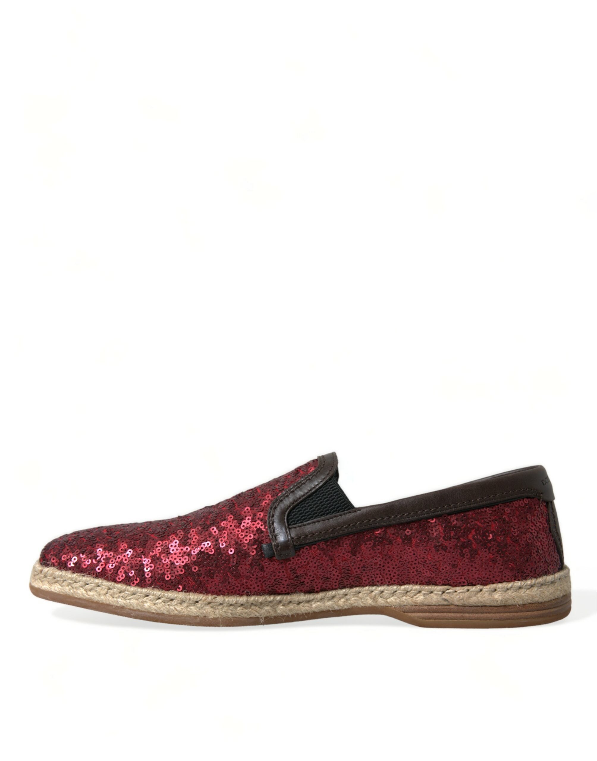 Red Sequined Loafers Slippers Men Shoes - ventzia