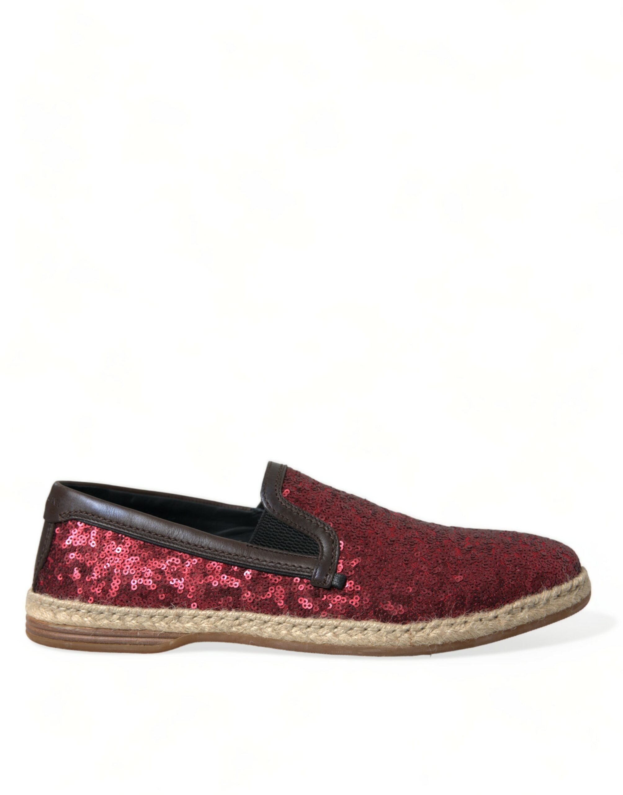 Red Sequined Loafers Slippers Men Shoes - ventzia