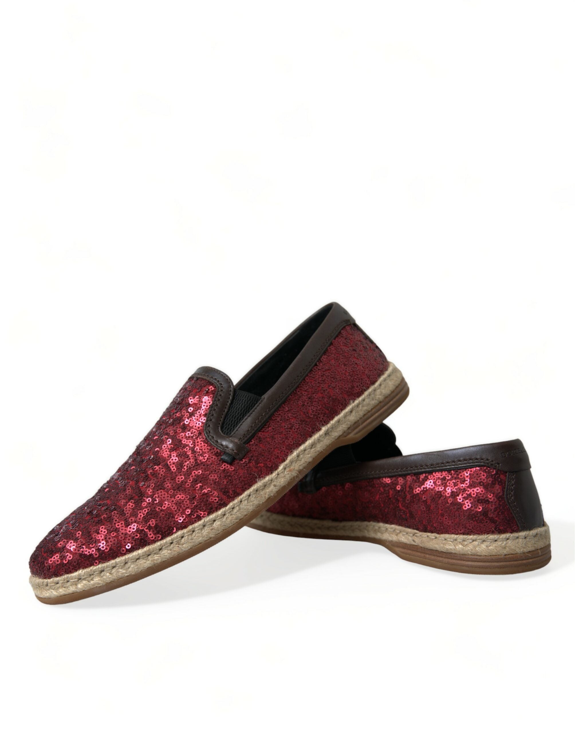 Red Sequined Loafers Slippers Men Shoes - ventzia