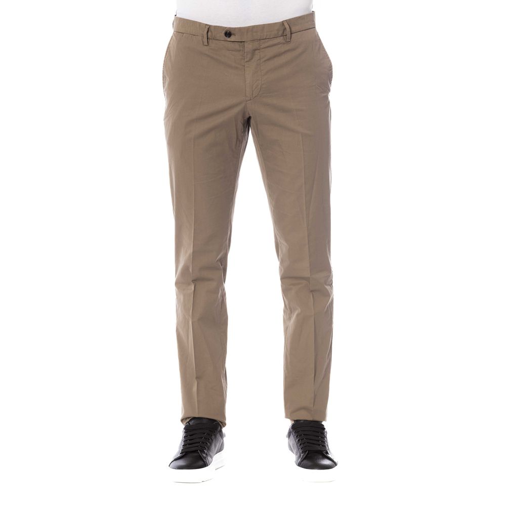 Brown Cotton Men Trouser - ventzia
