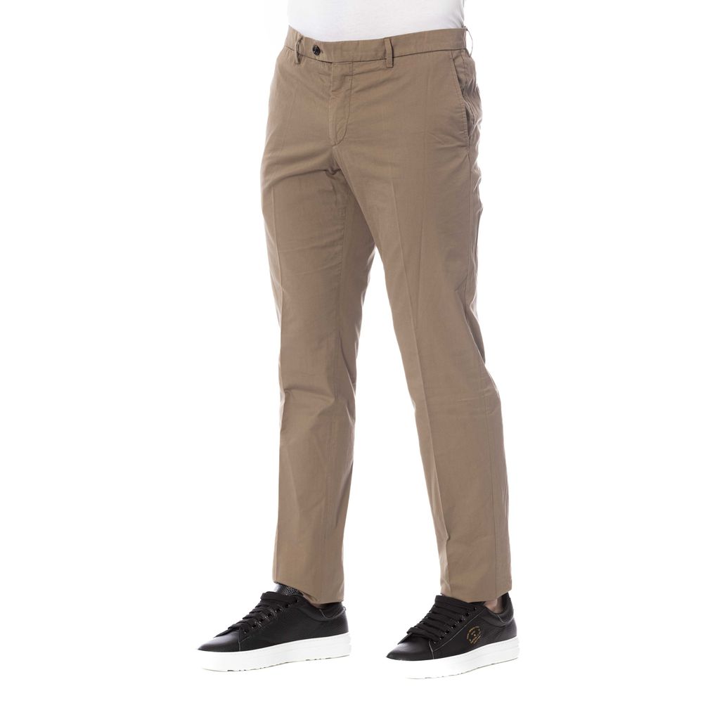 Brown Cotton Men Trouser - ventzia