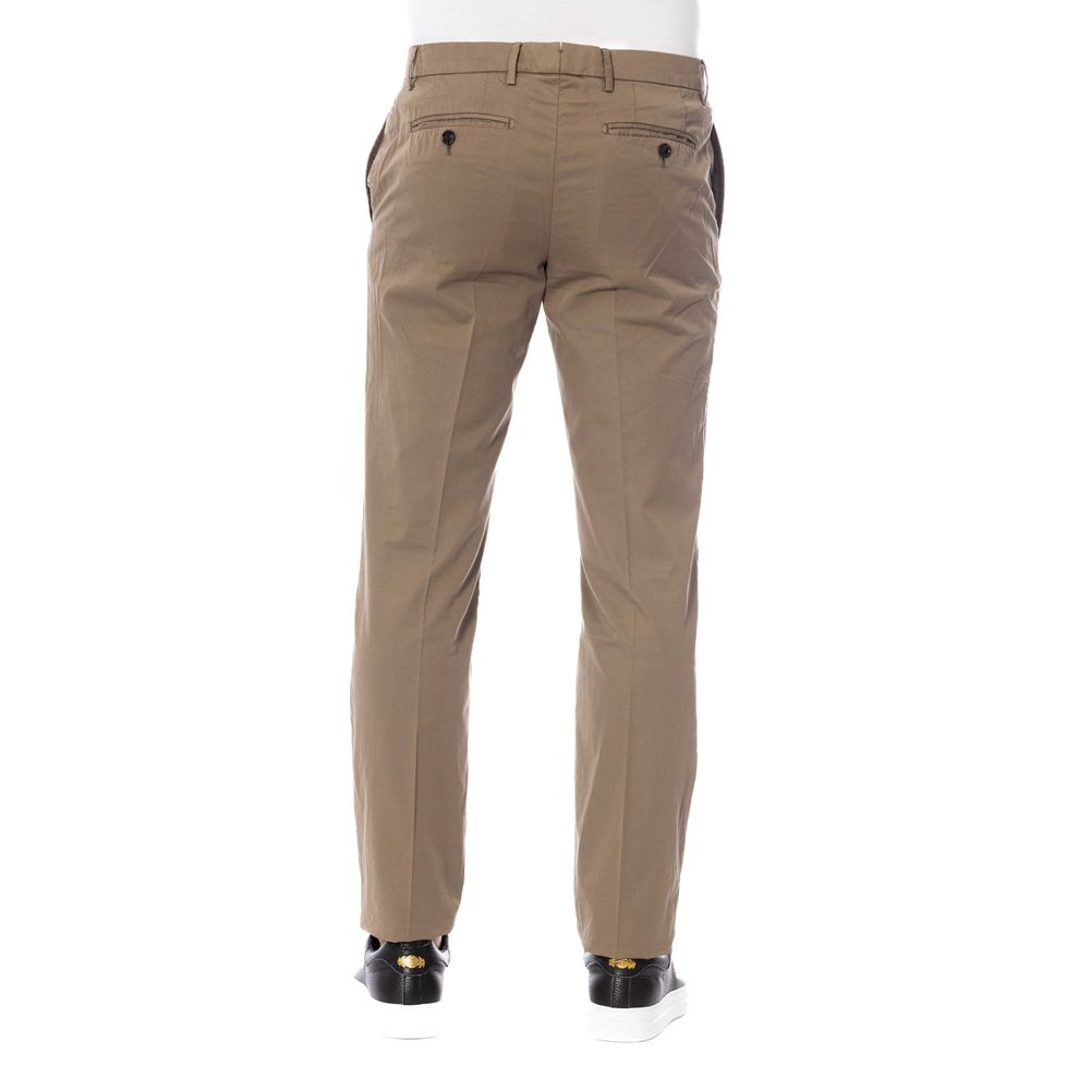 Brown Cotton Men Trouser - ventzia