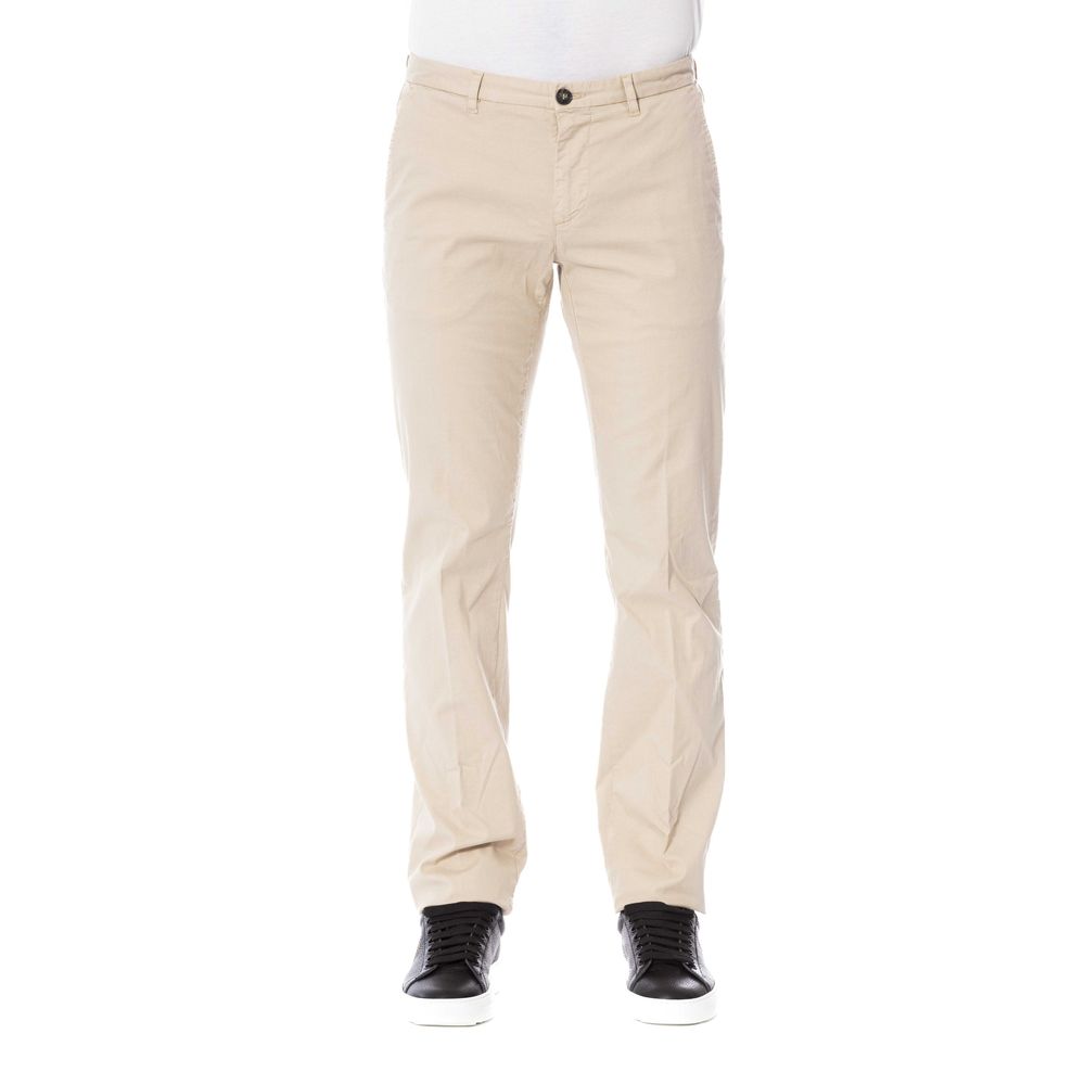 Beige Cotton Men Trouser - ventzia