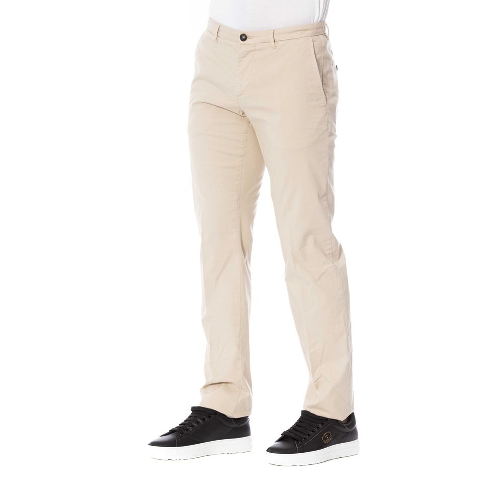 Beige Cotton Men Trouser - ventzia