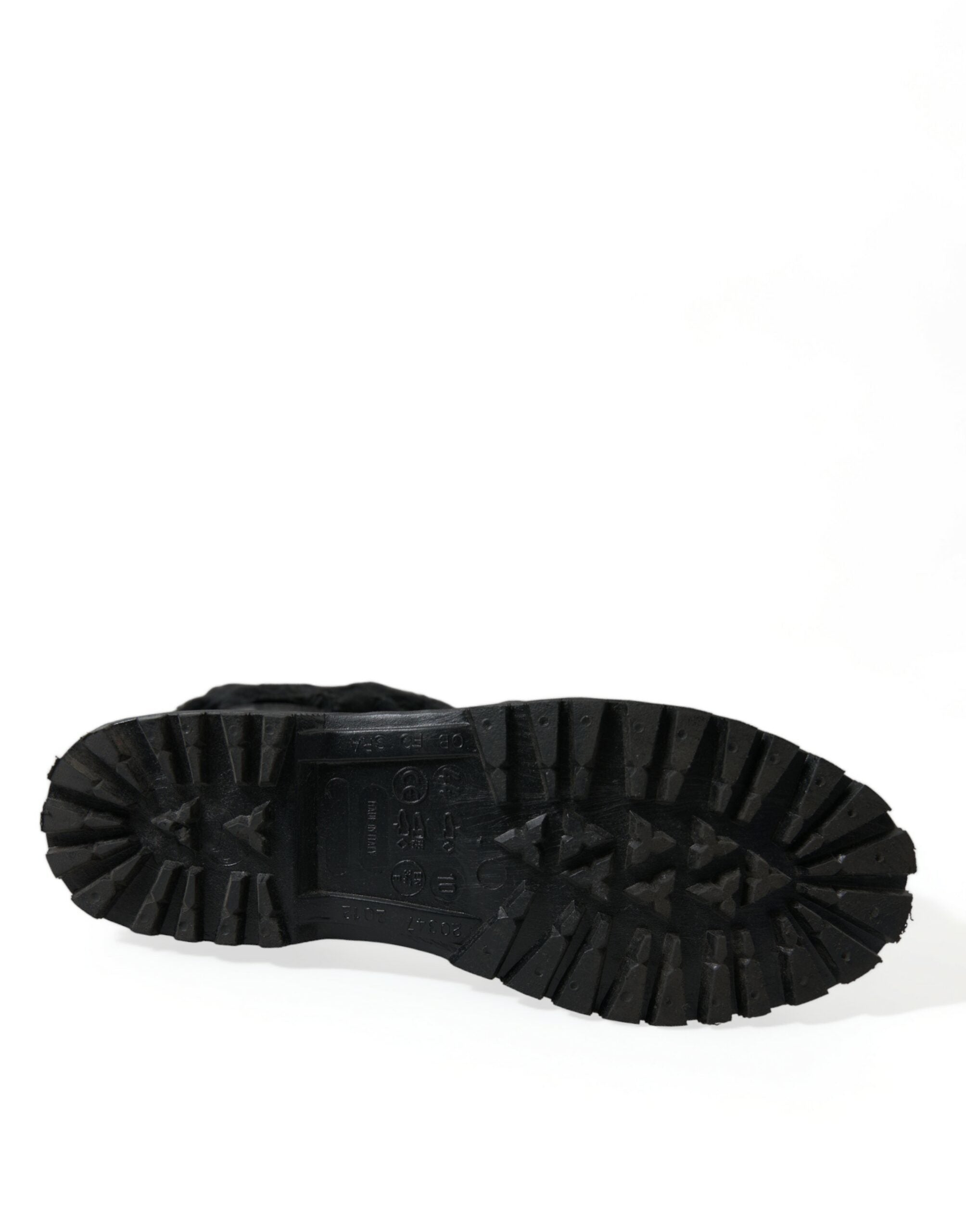 Black Rubber Lace Up Shearling Rain Boots Shoes - ventzia
