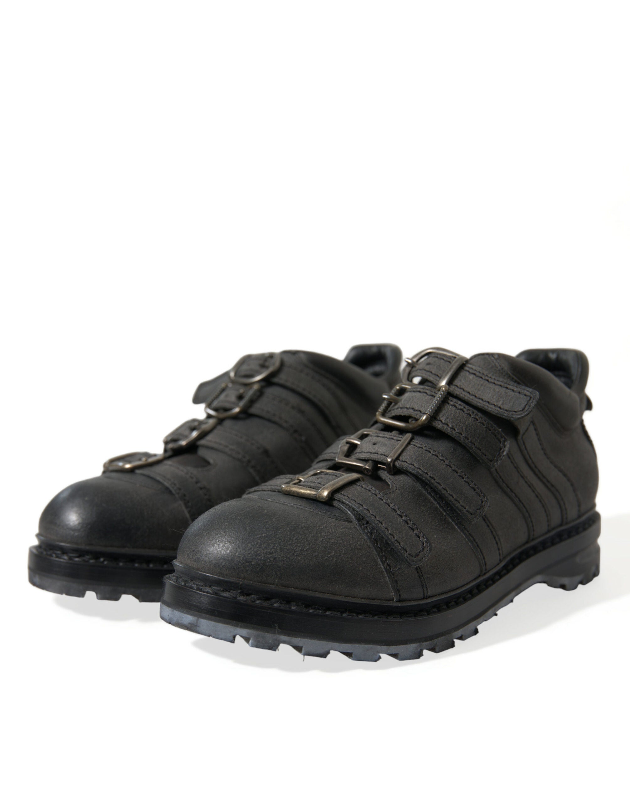 Black Leather Strap Men Ankle Boots Shoes - ventzia