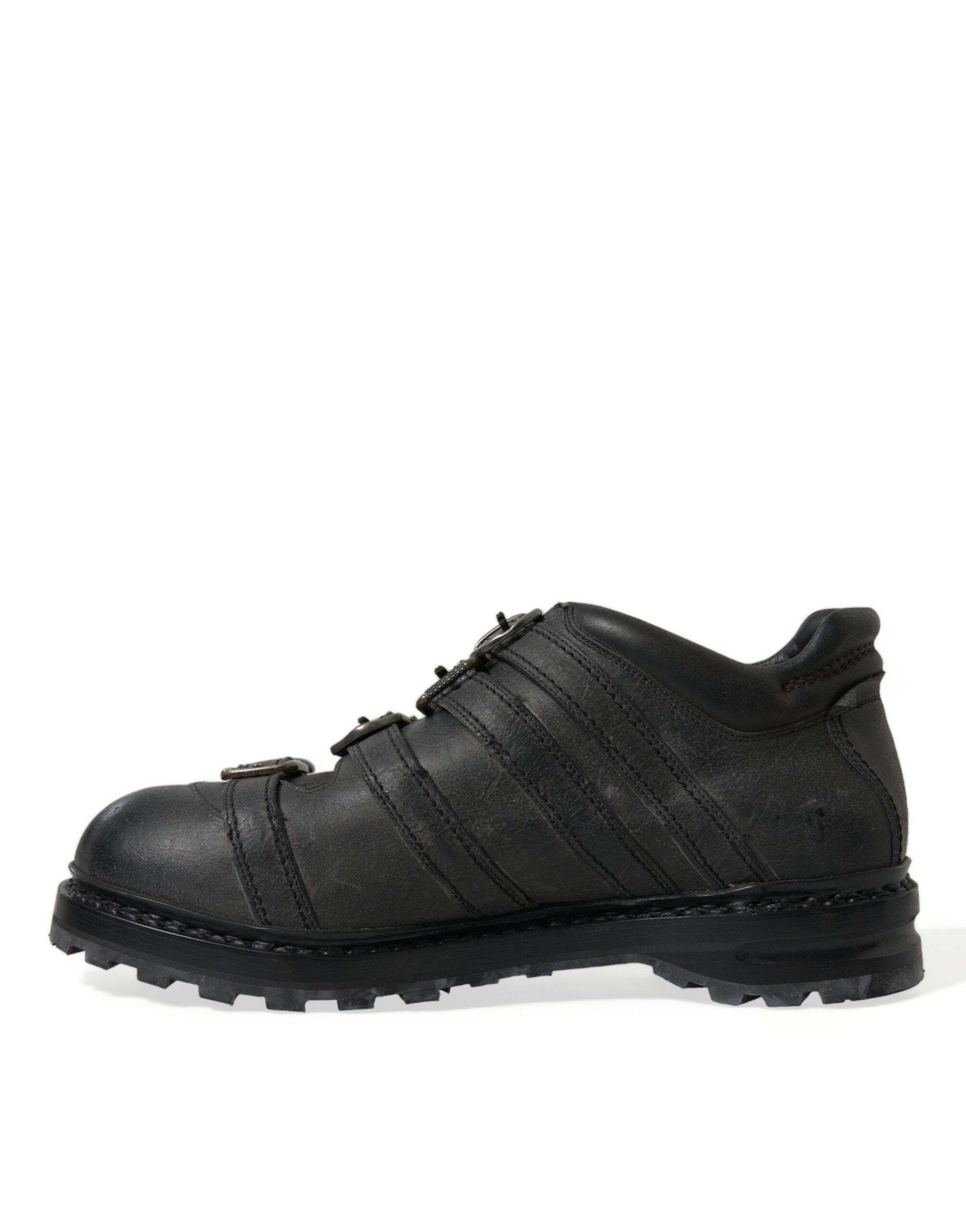 Black Leather Strap Men Ankle Boots Shoes - ventzia