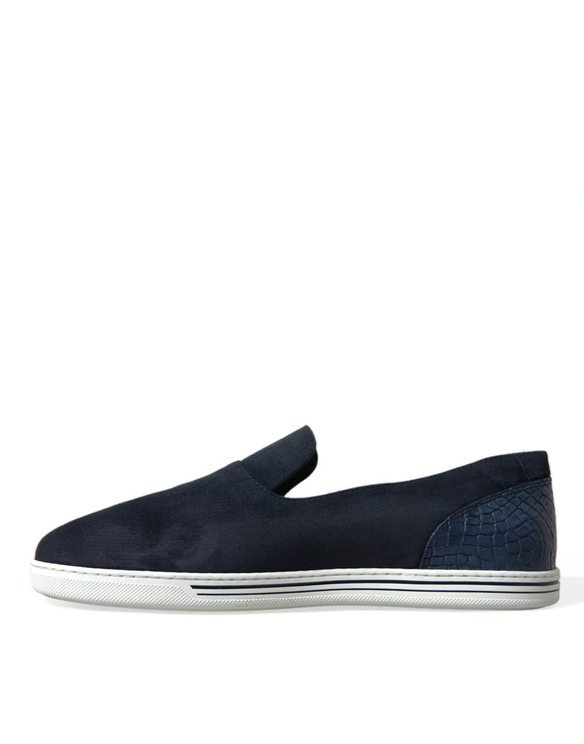 Blue Suede Caiman Loafers Saint Tropez Shoes - ventzia