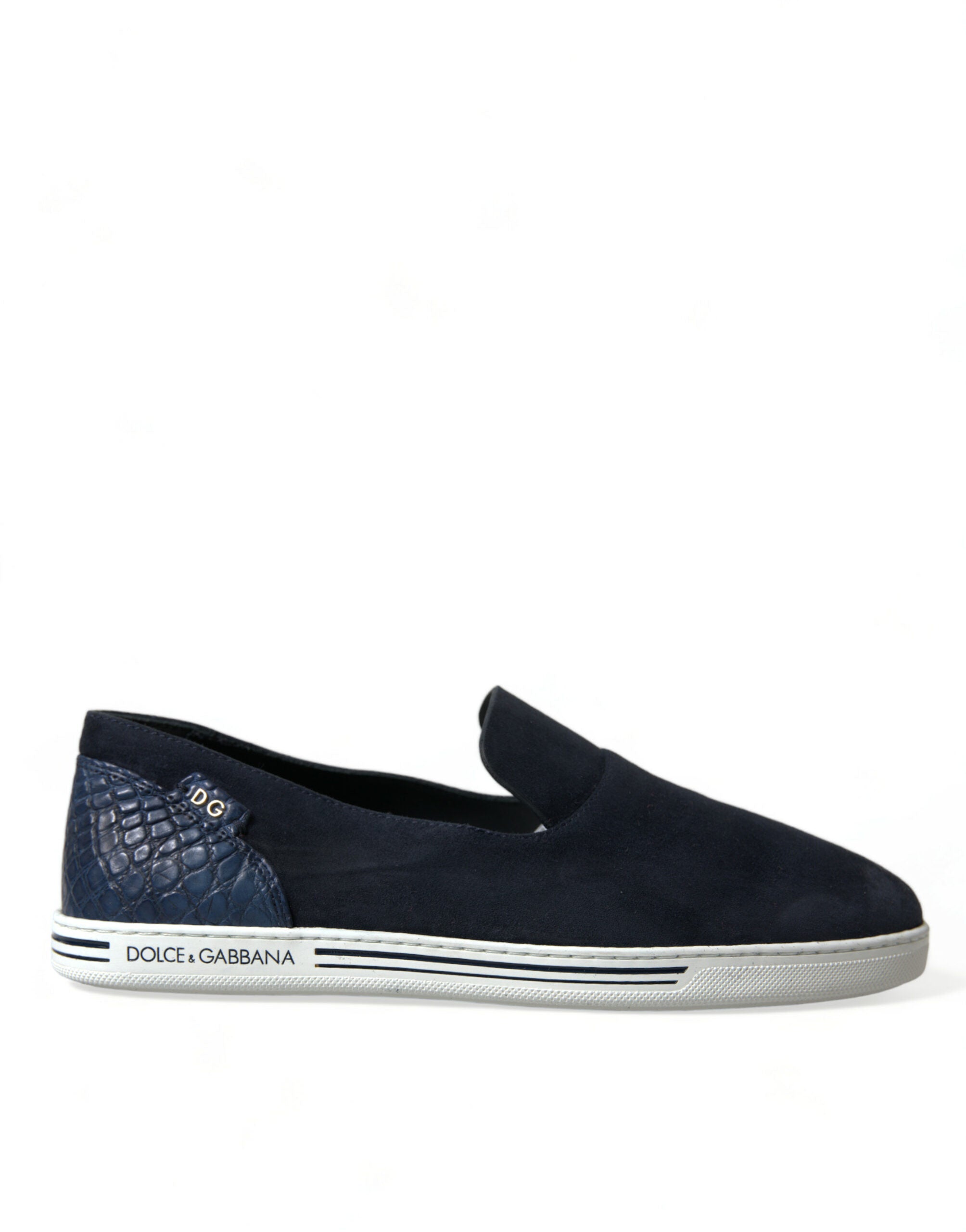 Blue Suede Caiman Loafers Saint Tropez Shoes - ventzia