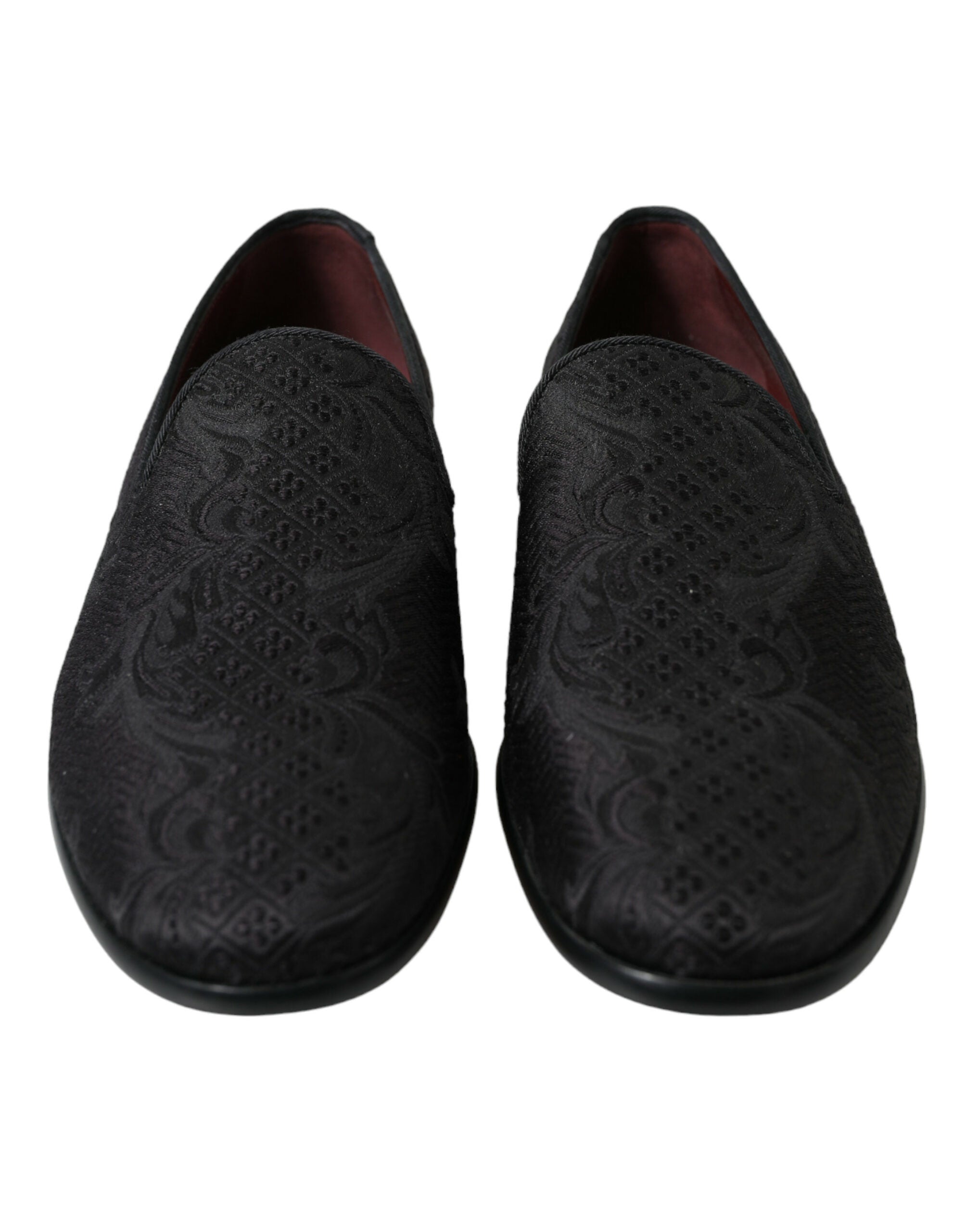 Black Brocade Men Slip On Loafer Dress Shoes - ventzia