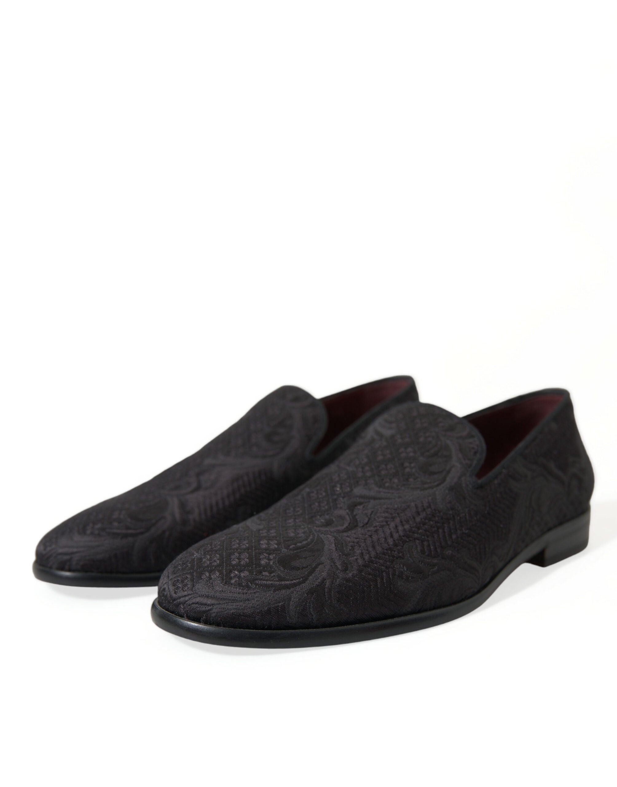 Black Brocade Men Slip On Loafer Dress Shoes - ventzia