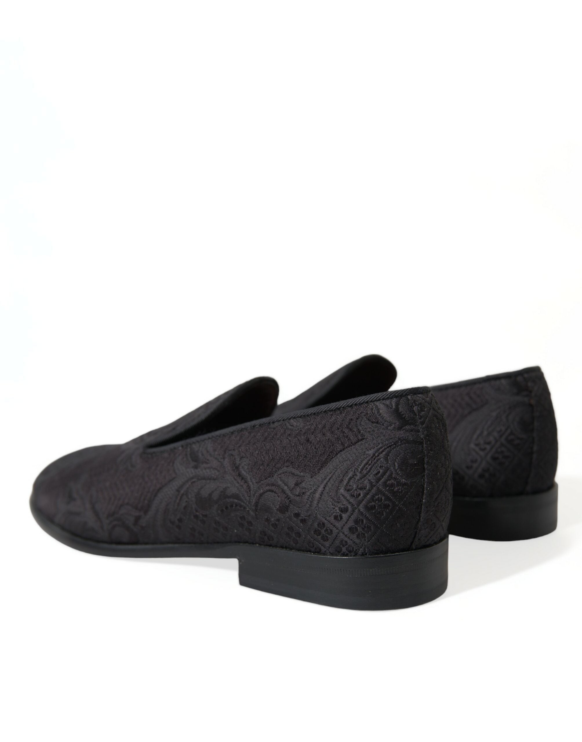 Black Brocade Men Slip On Loafer Dress Shoes - ventzia