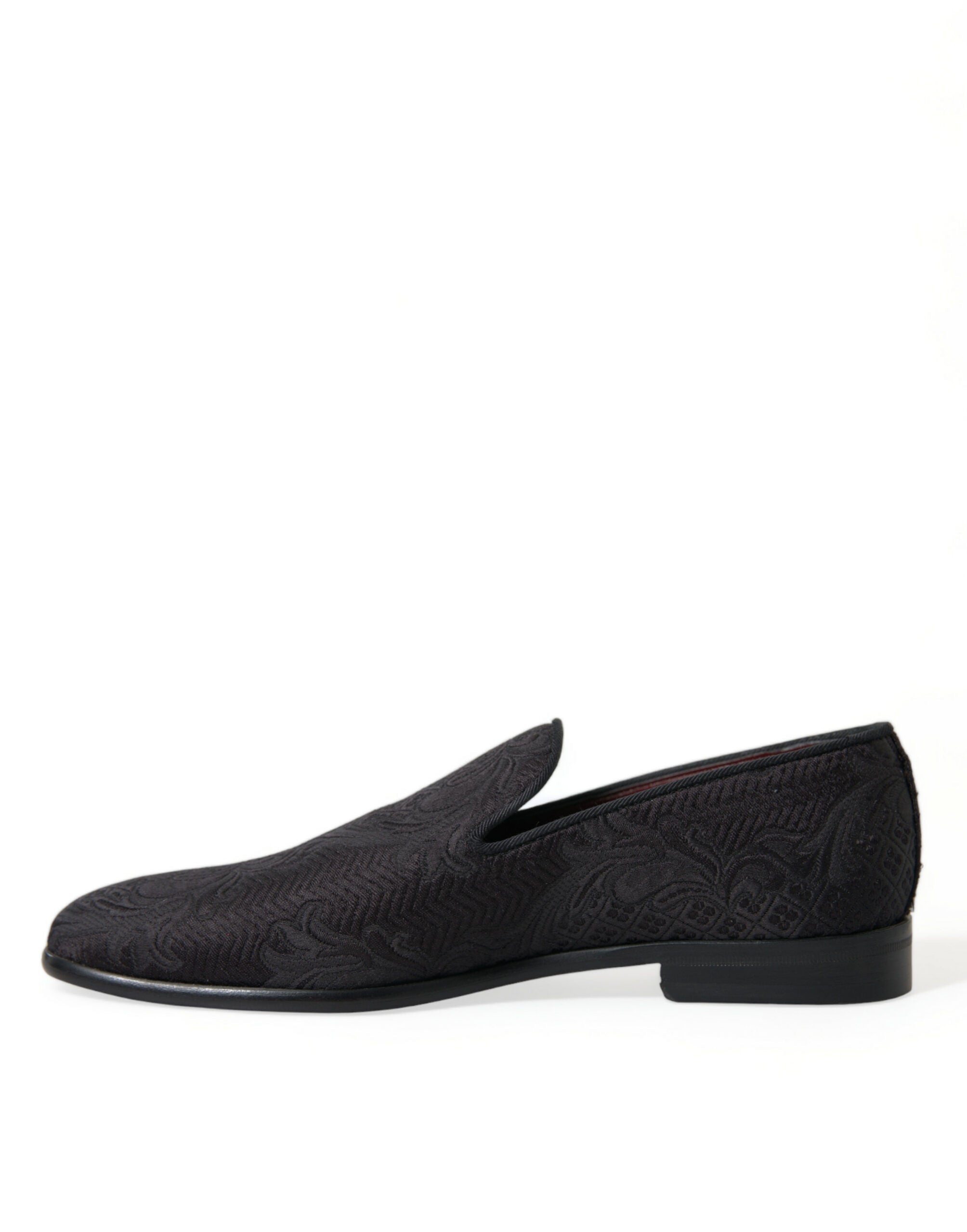 Black Brocade Men Slip On Loafer Dress Shoes - ventzia