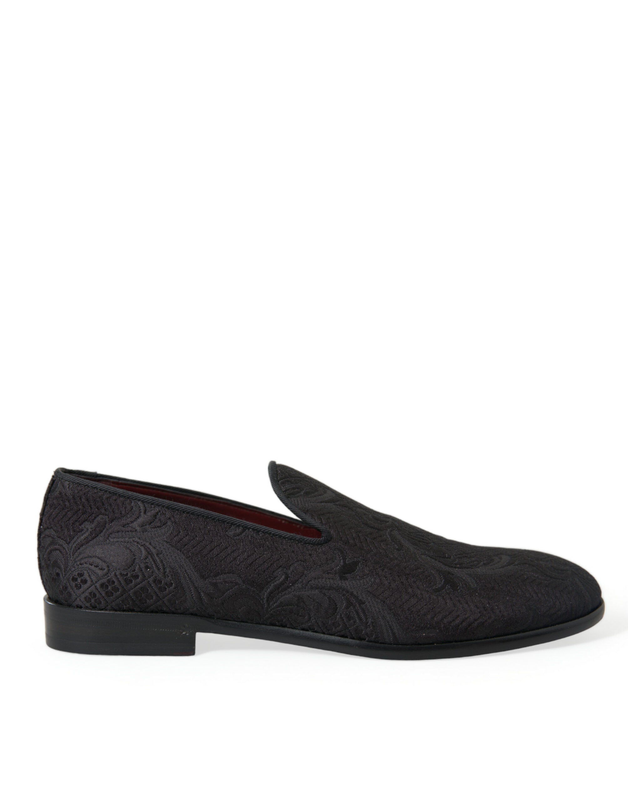 Black Brocade Men Slip On Loafer Dress Shoes - ventzia