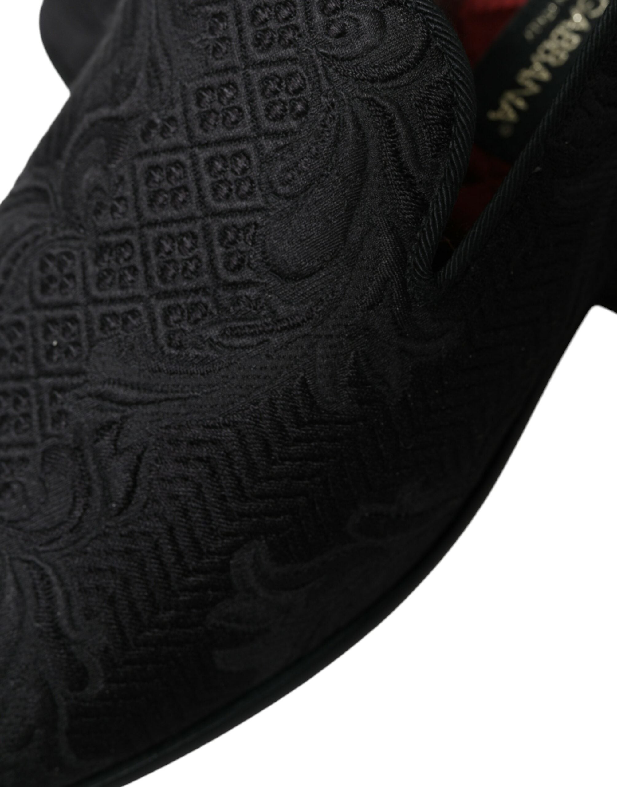 Black Brocade Men Slip On Loafer Dress Shoes - ventzia