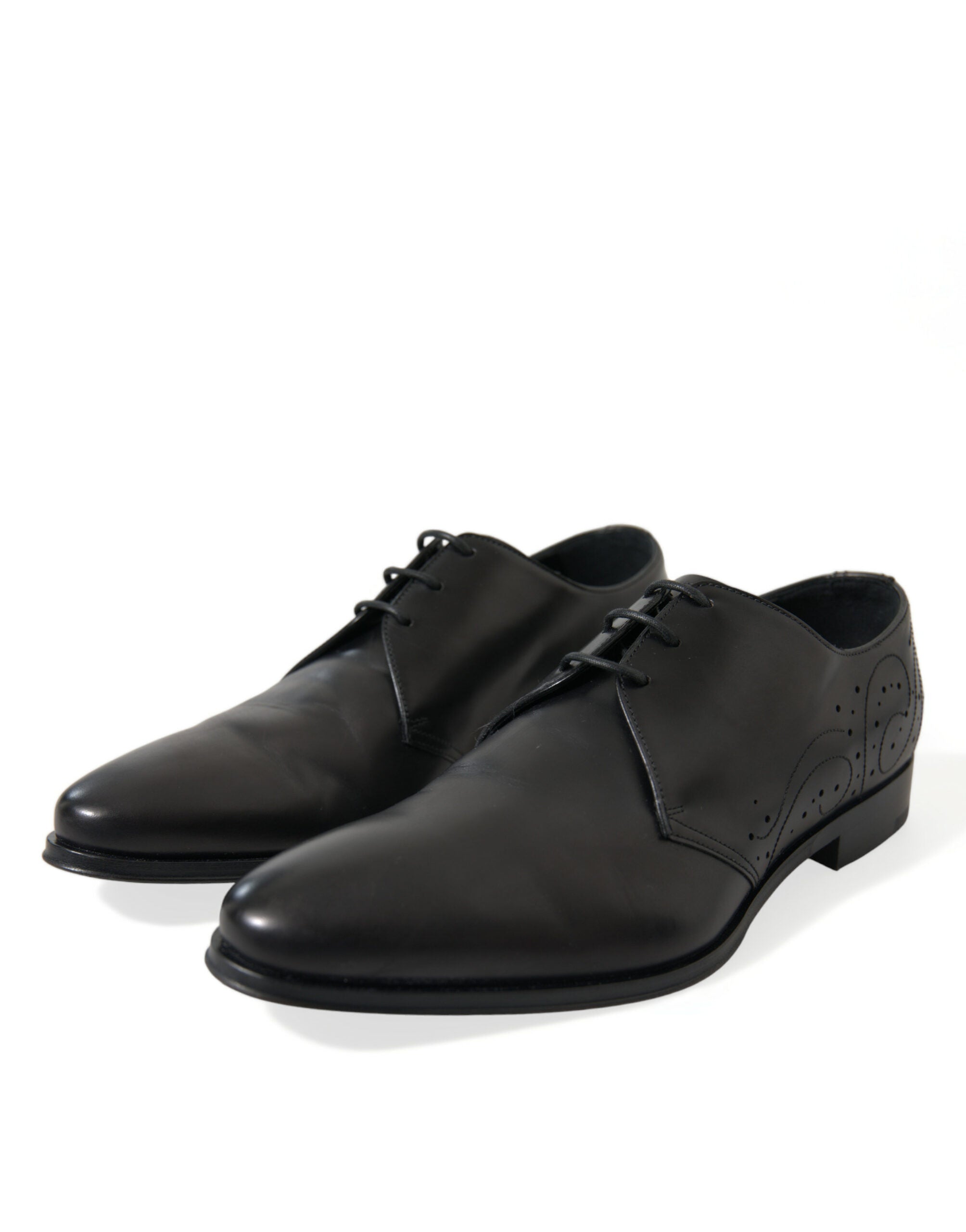 Black Leather Lace Up Formal Derby Dress Shoes - ventzia