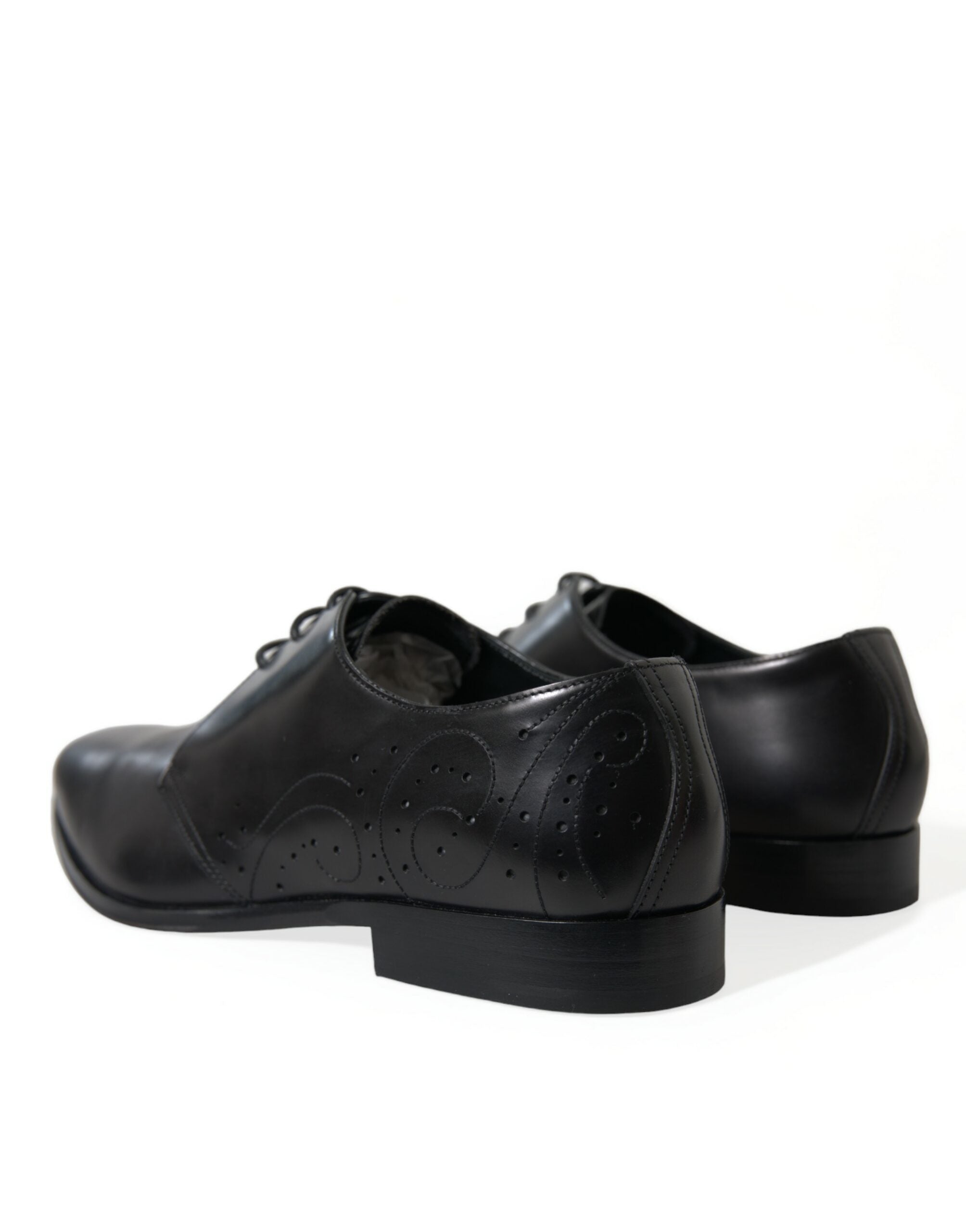 Black Leather Lace Up Formal Derby Dress Shoes - ventzia