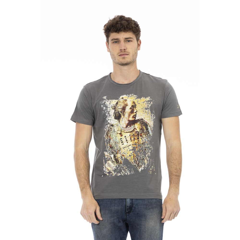 Gray Cotton Men T-Shirt - ventzia