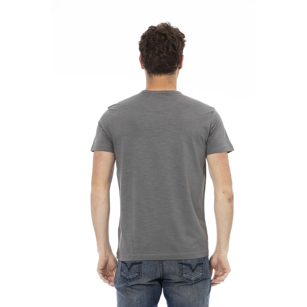 Gray Cotton Men T-Shirt - ventzia