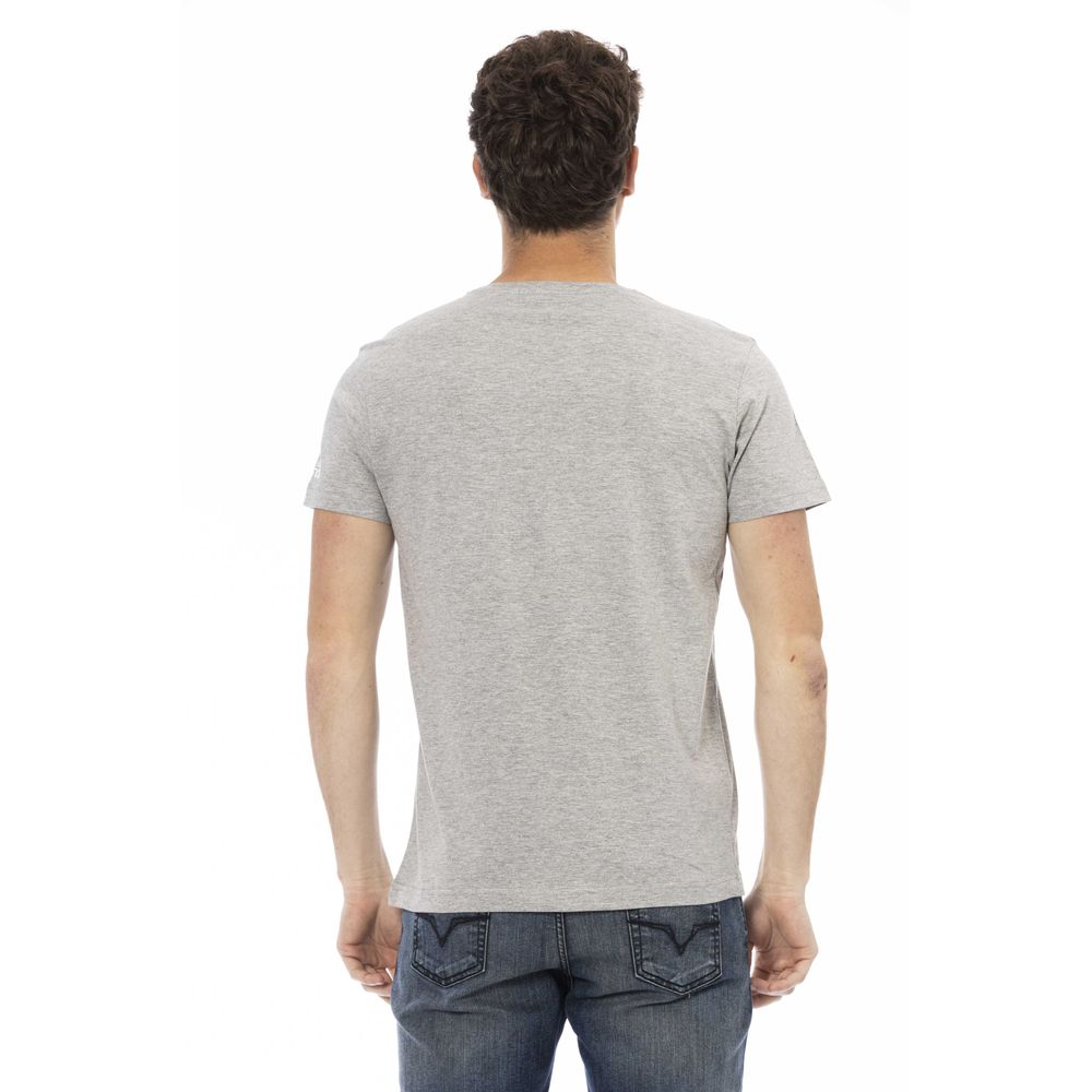 Gray Cotton Men T-Shirt - ventzia
