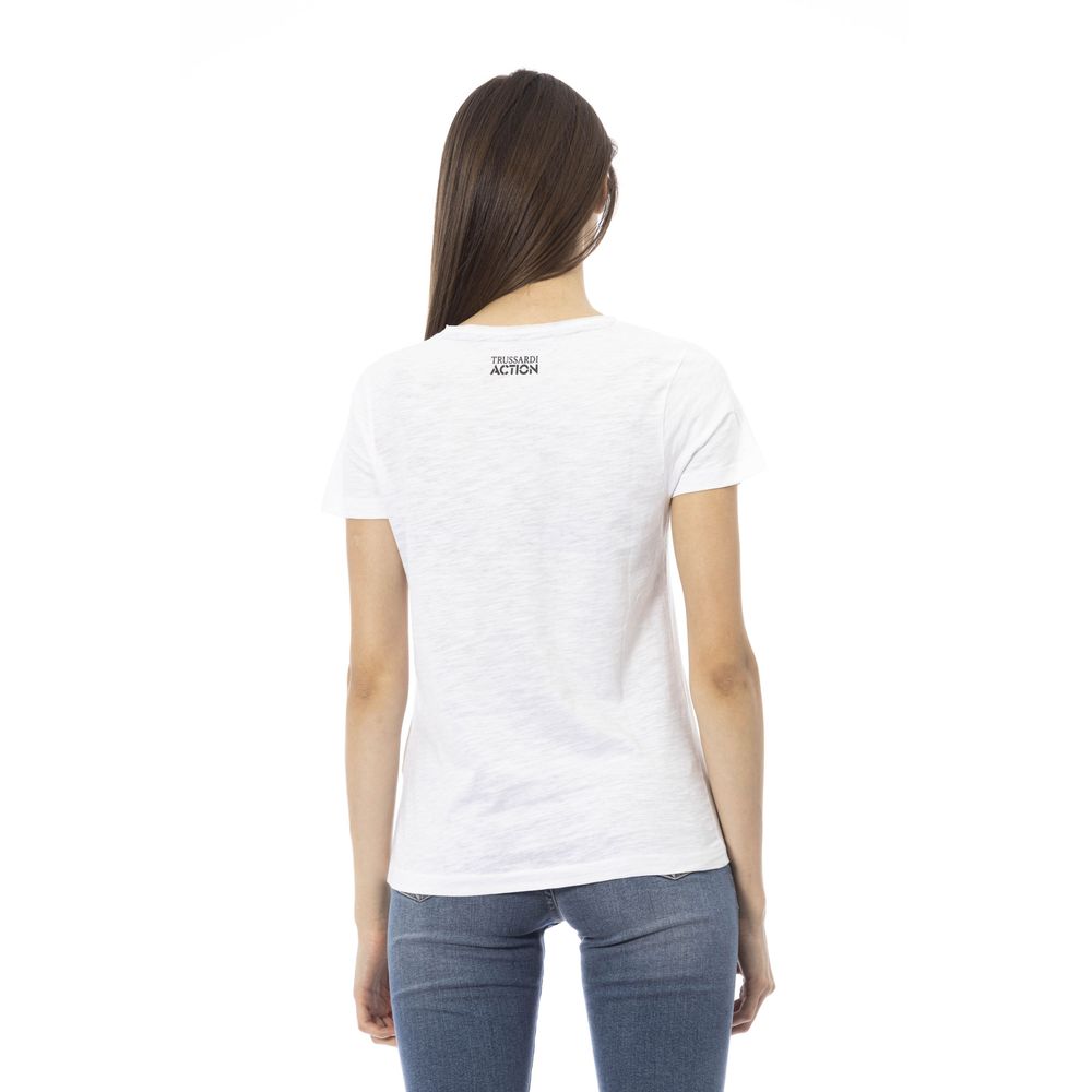 White Cotton Women T-Shirt - ventzia