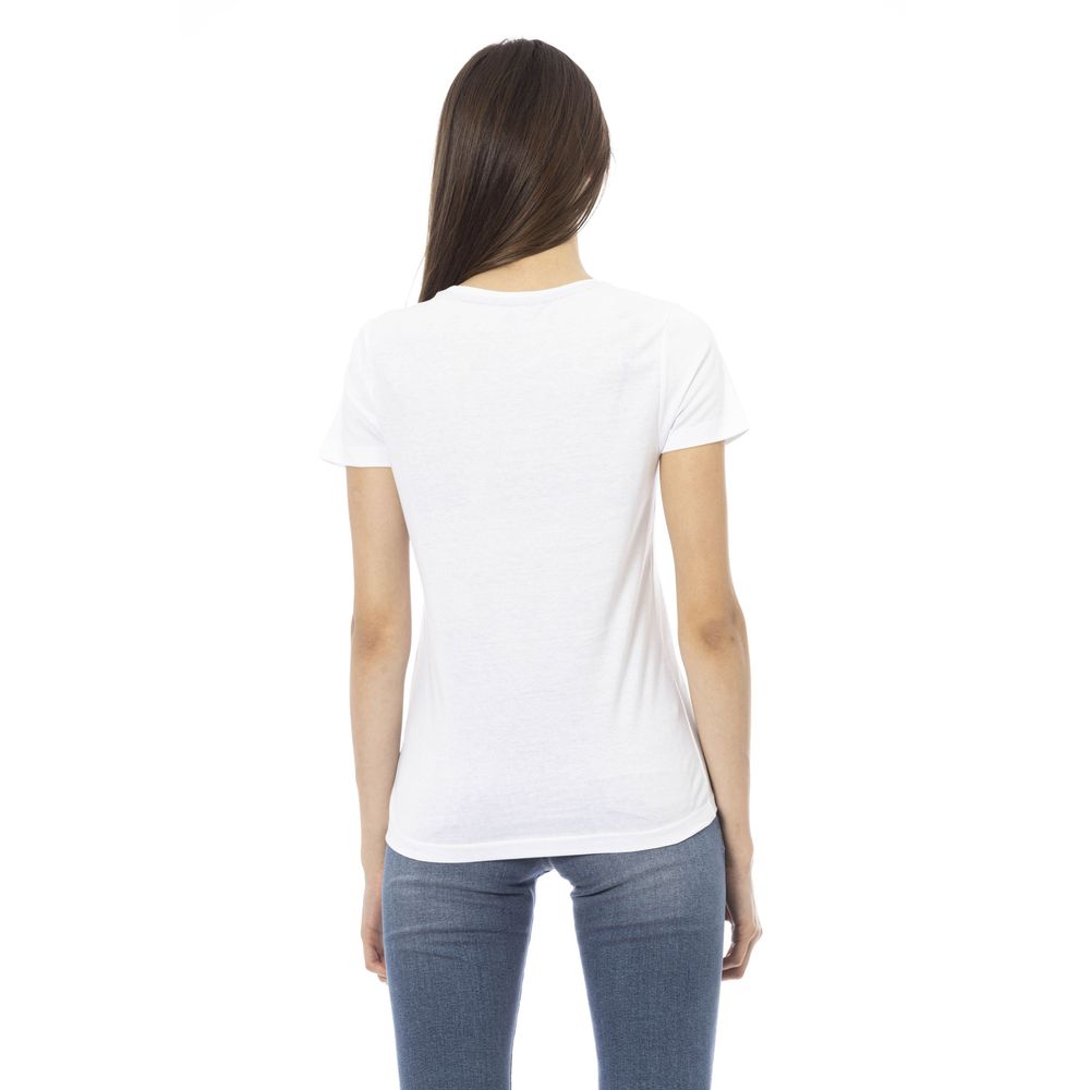White Cotton Women T-Shirt - ventzia