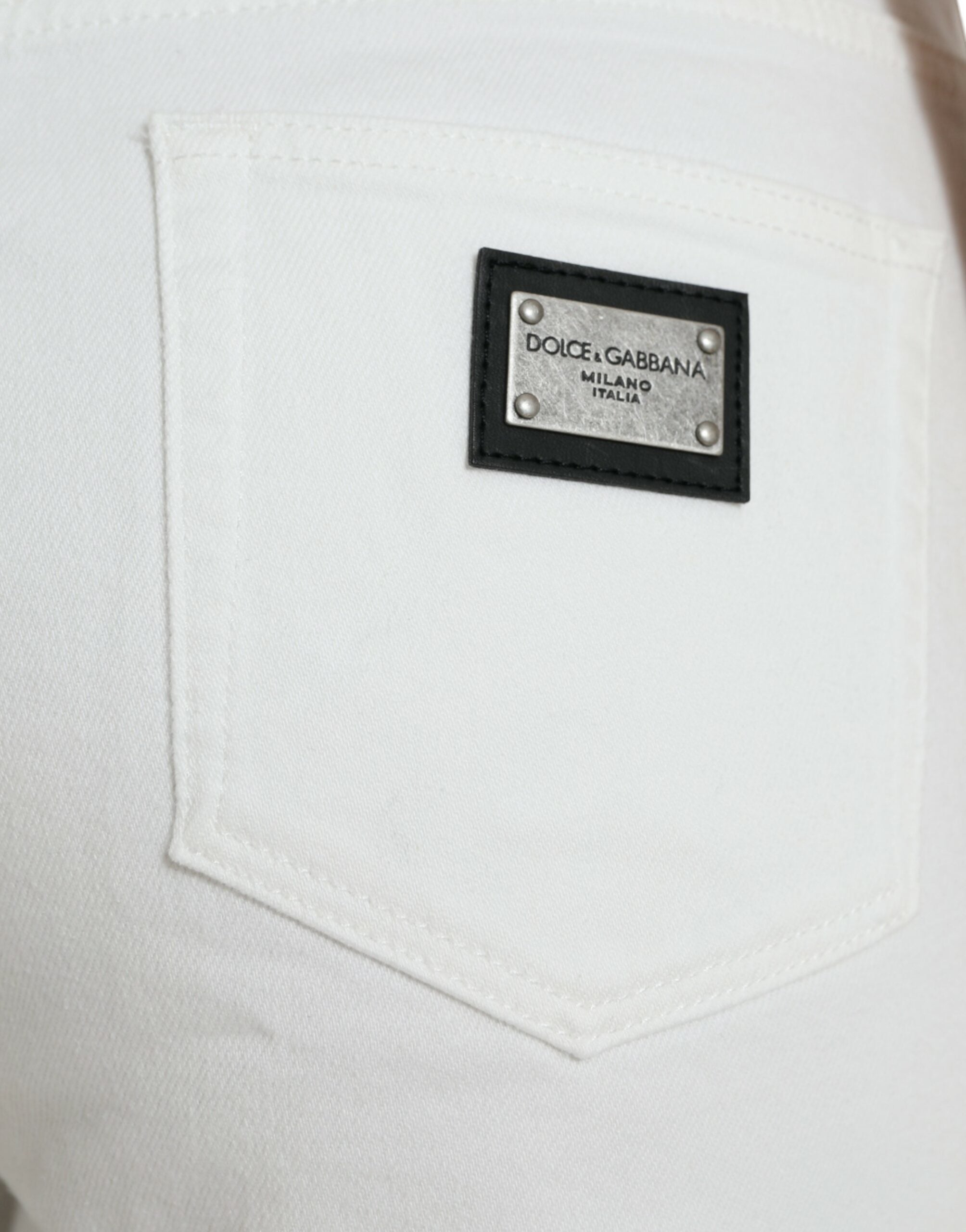 White Cotton Cropped Wide Leg Denim Jeans - ventzia