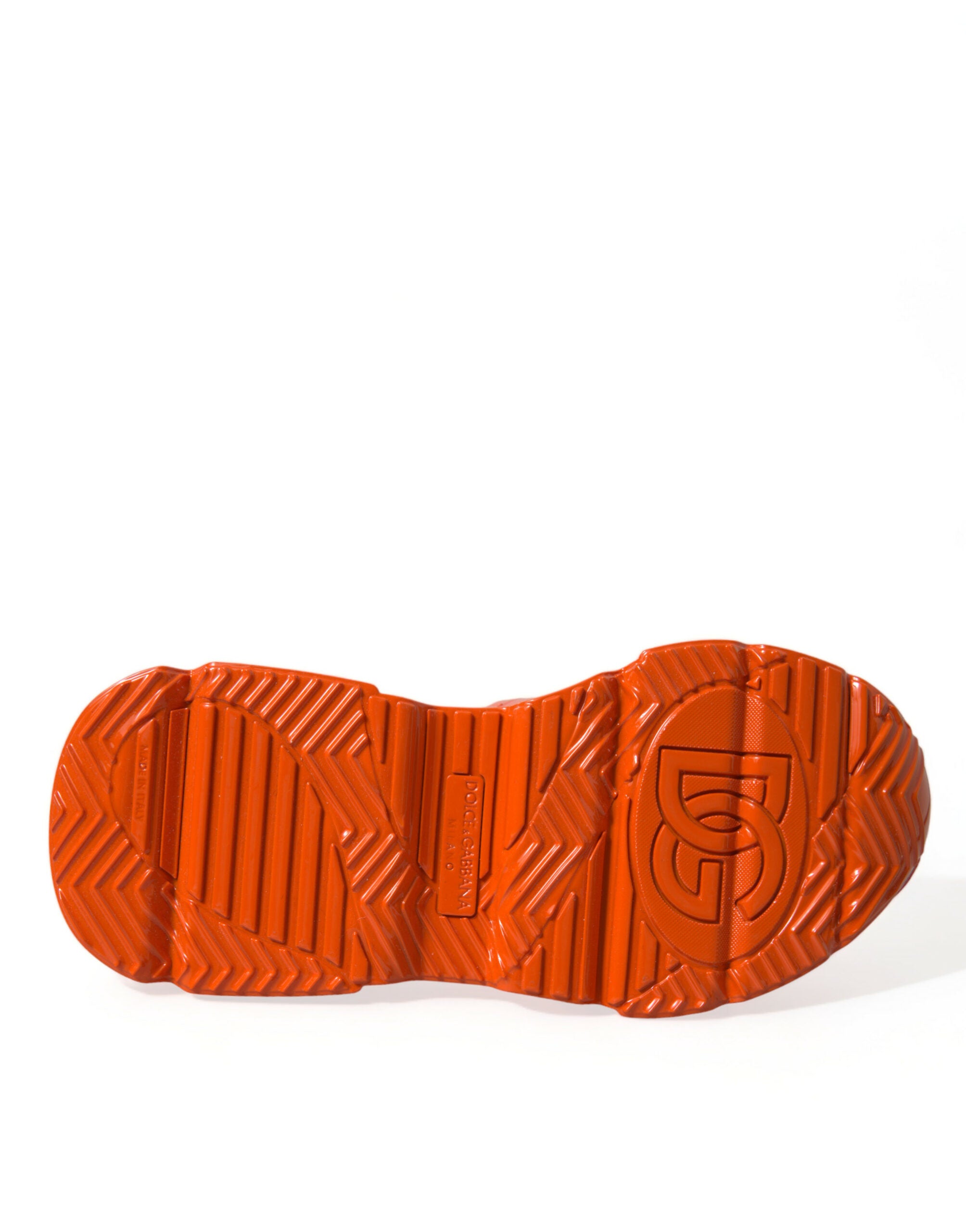 Orange Multi Panel Chunky High Top Sneakers Shoes - ventzia