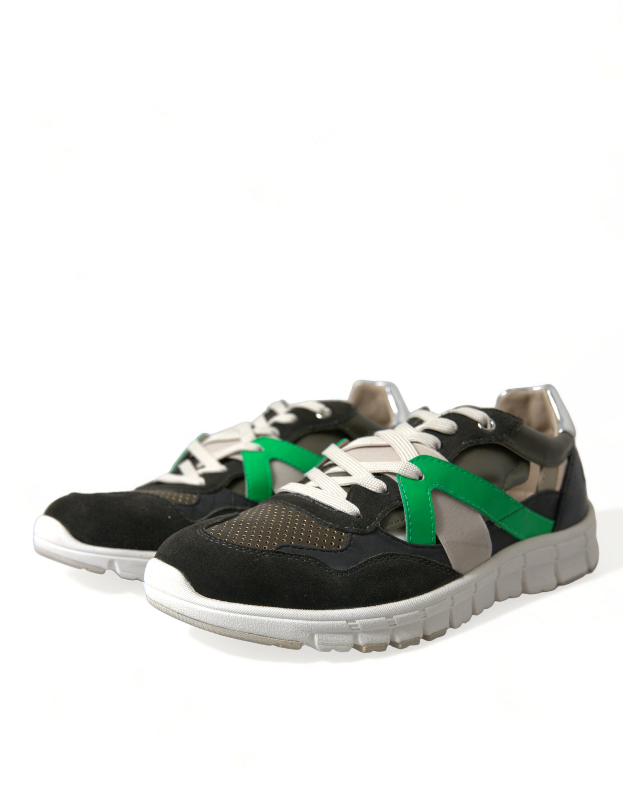 Multicolor Leather Suede Low Top Sneakers Shoes - ventzia